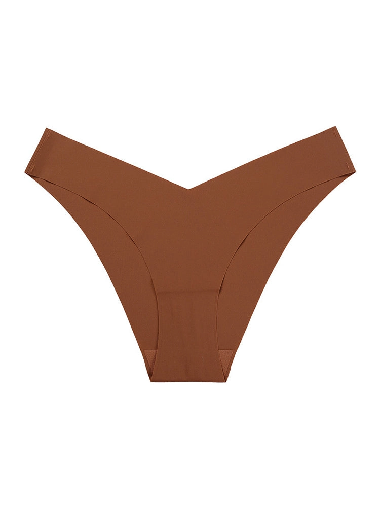 3-Pack Women's V-shaped Waistline Seamless Ice Silk Thong