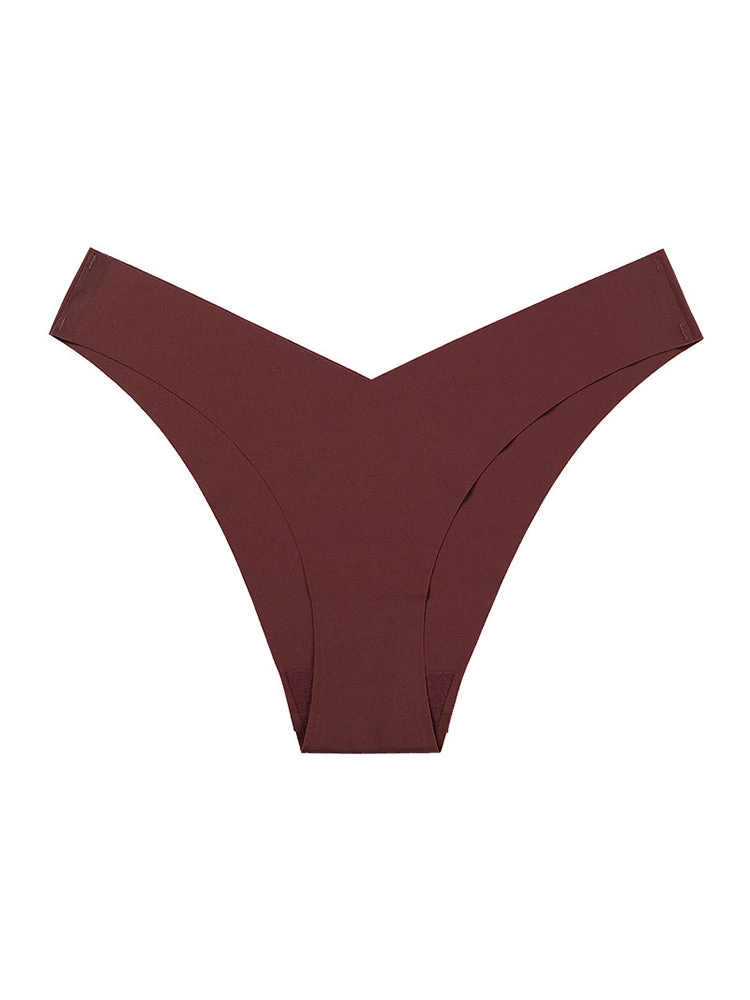 3-Pack Women's V-shaped Waistline Seamless Ice Silk Thong