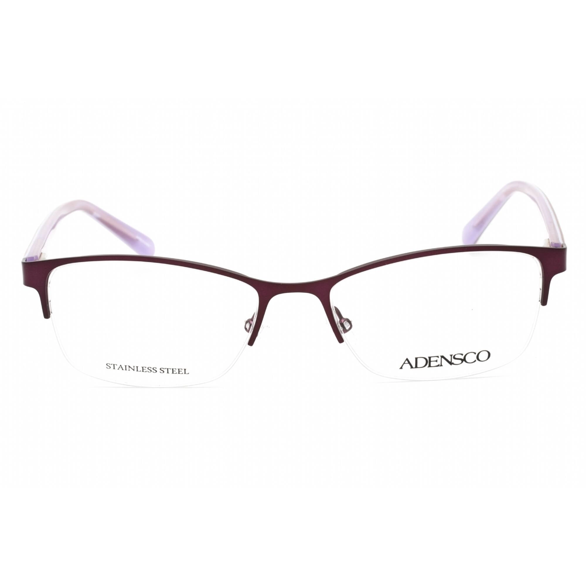 Adensco Women's Eyeglasses - Plum Metal Rectangular Half Rim Frame | AD 230 00T7 00
