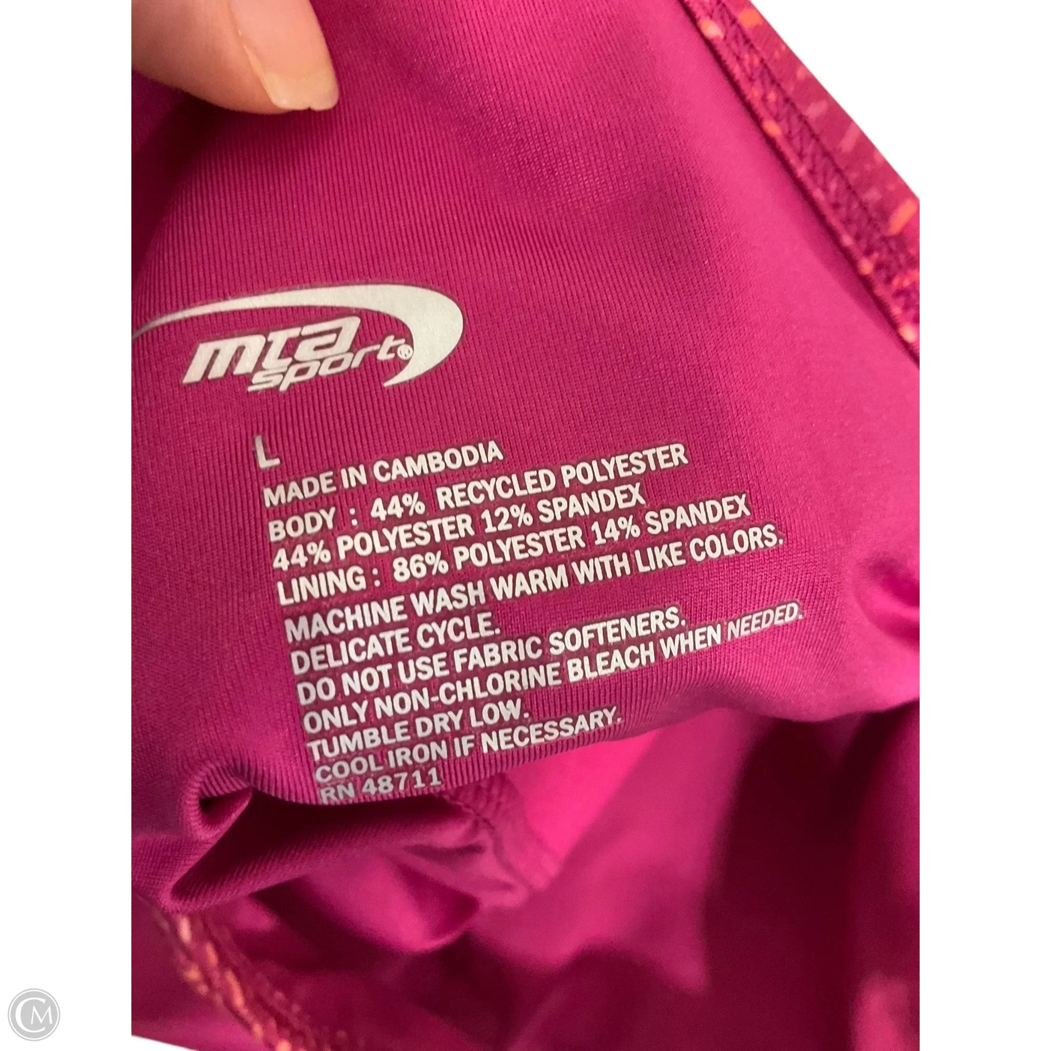 Athletic Bra By Mia In Orange & Pink, Size: L