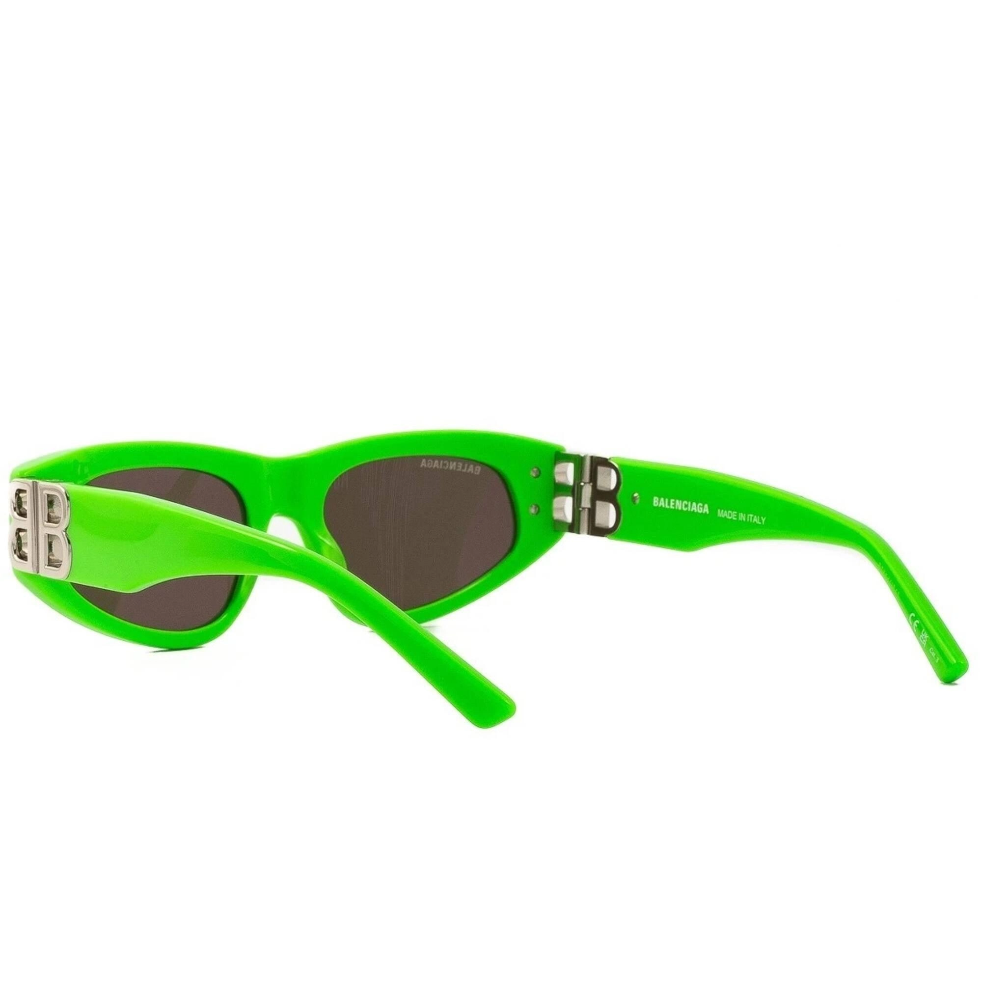 Balenciaga Women's Sunglasses - Green Acetate Cat Eye Frame Grey Lens | BB0095S 009