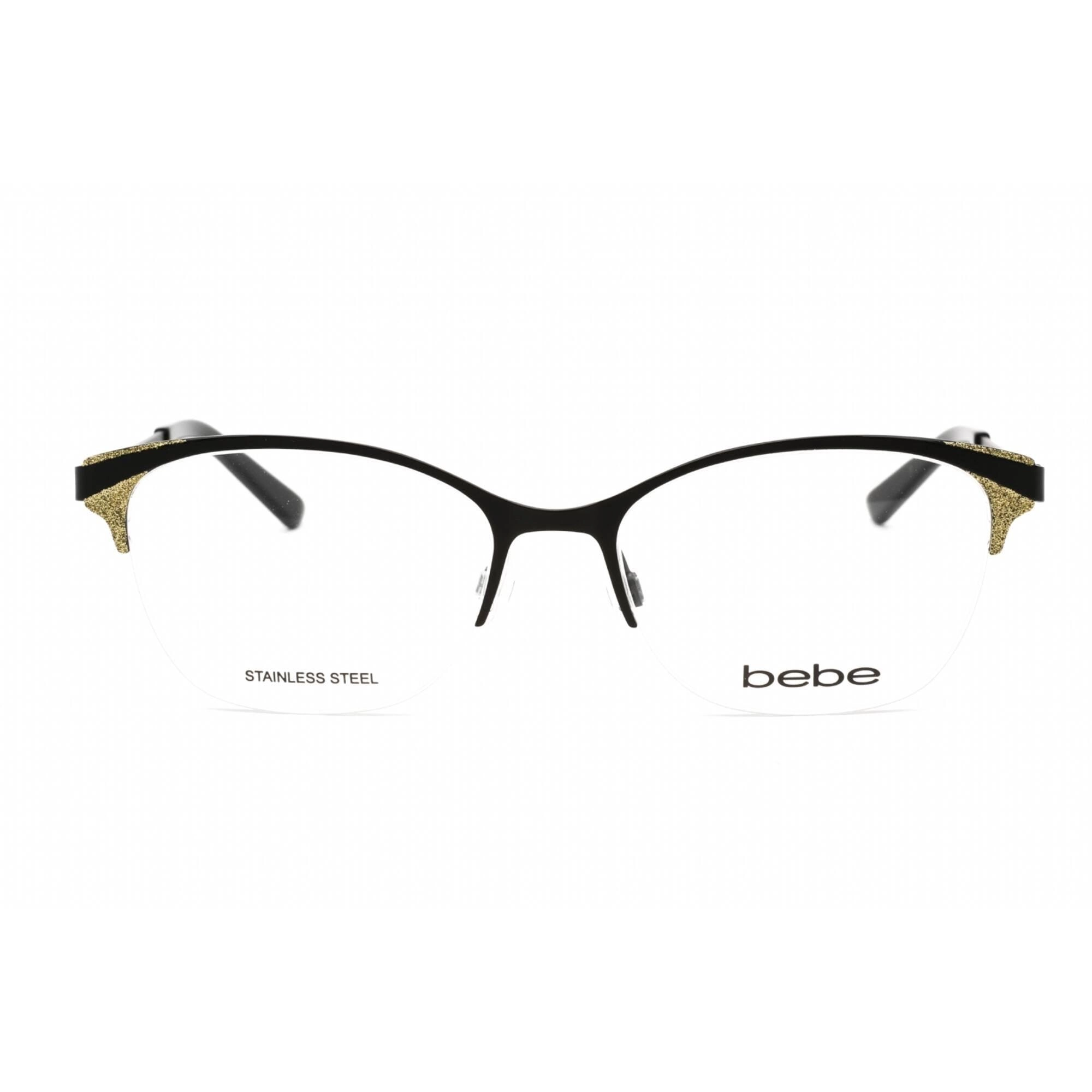 Bebe Women's Eyeglasses - Jet Cat Eye Shape Half Rim Metal Frame Clear Lens | BB5204 001