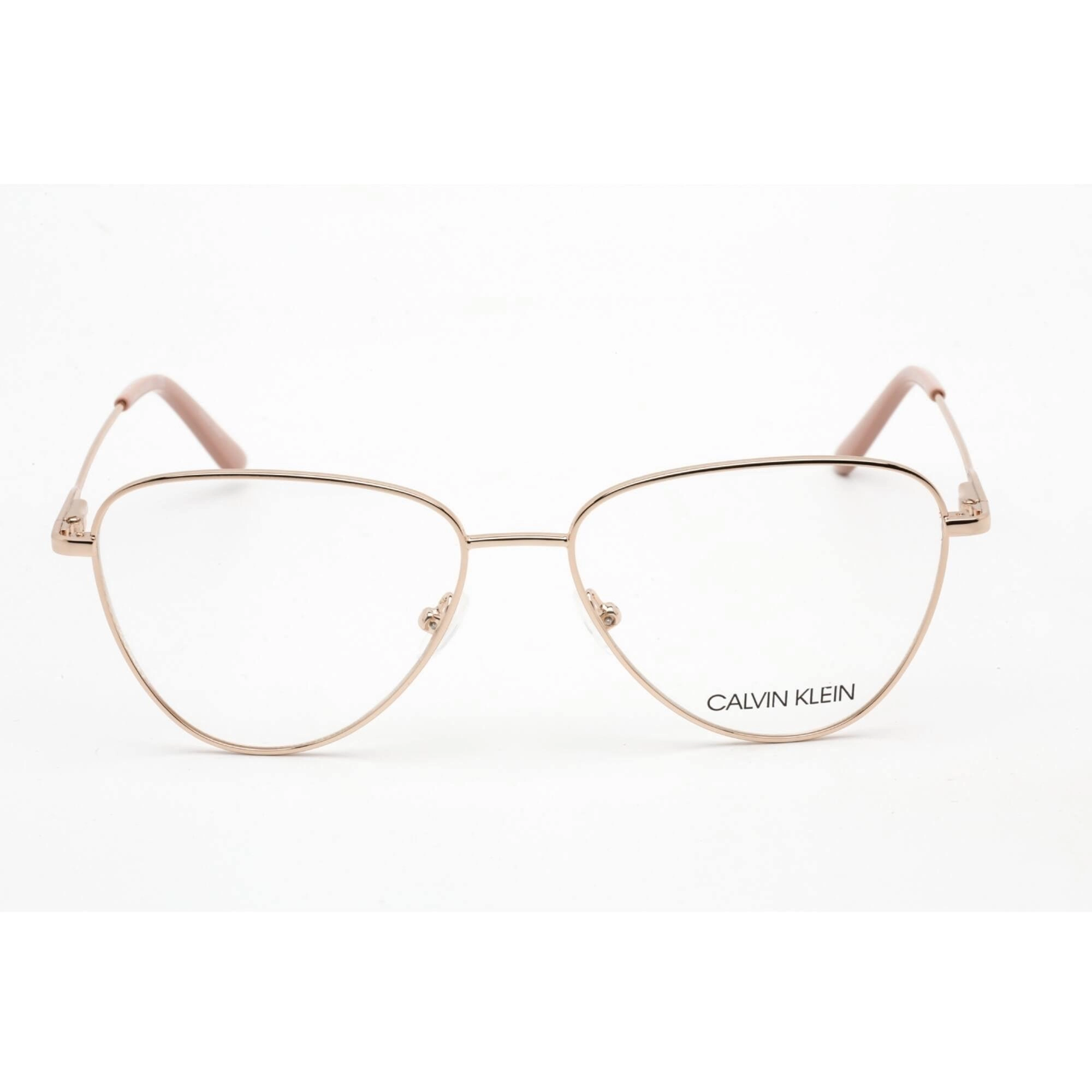 Calvin Klein Women's Eyeglasses - Full Rim Rose Gold Metal Rectangular | CK20109 780