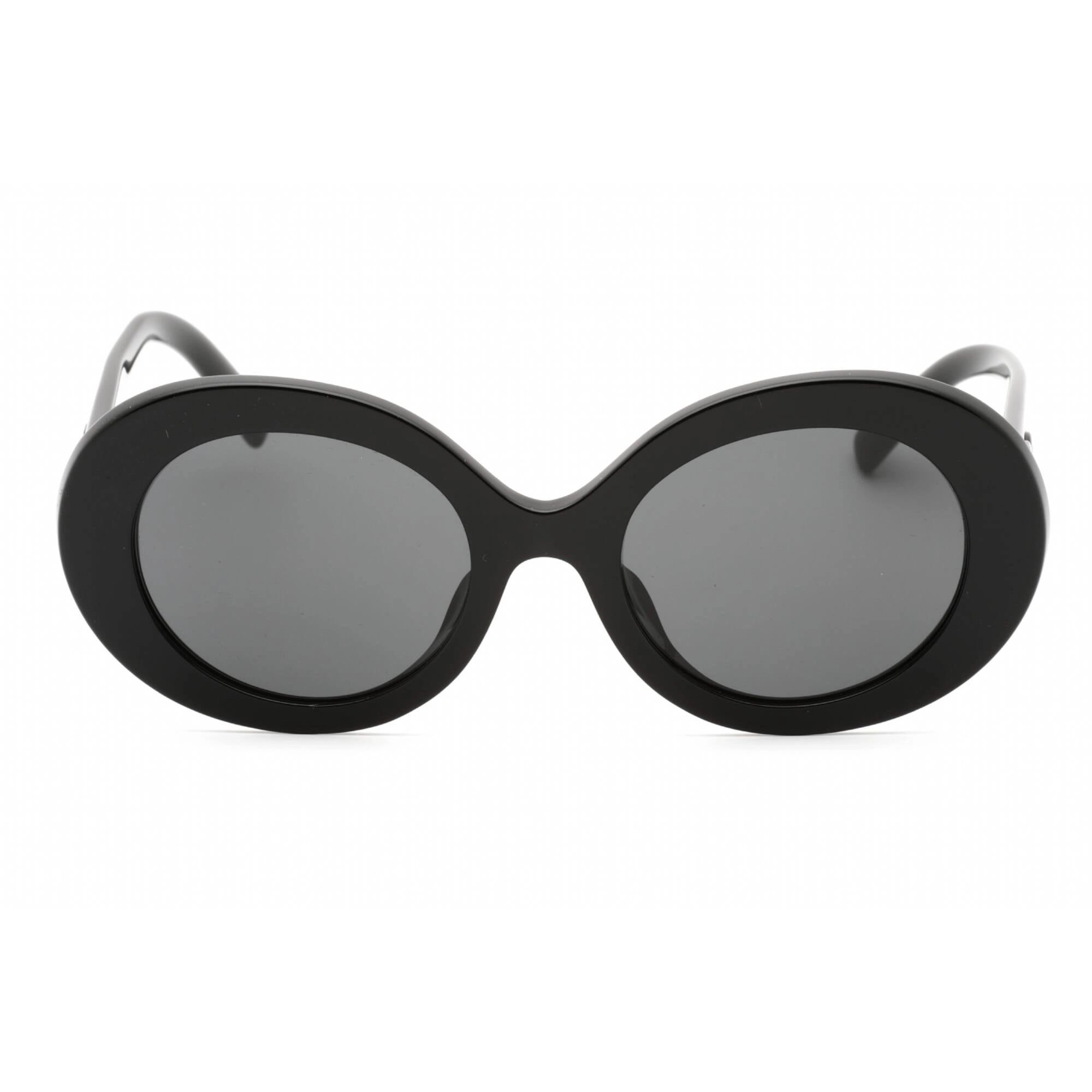 Dolce & Gabbana Women's Sunglasses - Black Oval Frame Dark Grey Lens | 0DG4448F 501/87