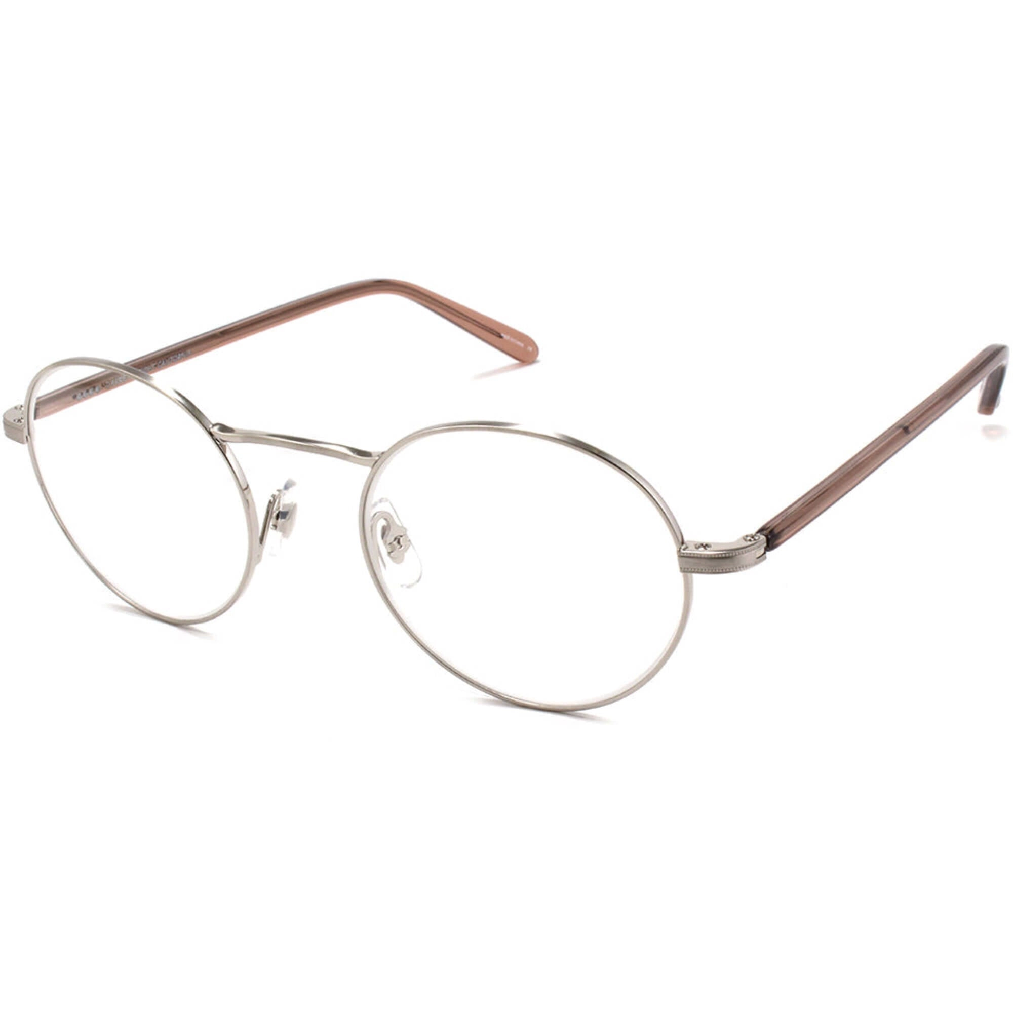 Garrett Leight Women's Eyeglasses - Brushed Silver-Desert Rose Frame | PENMAR BS-DER