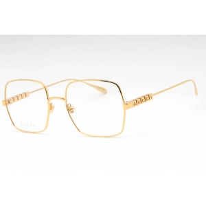Gucci Women's Eyeglasses - Gold Metal Square Full Rim Frame Clear Lens | GG1434O 001