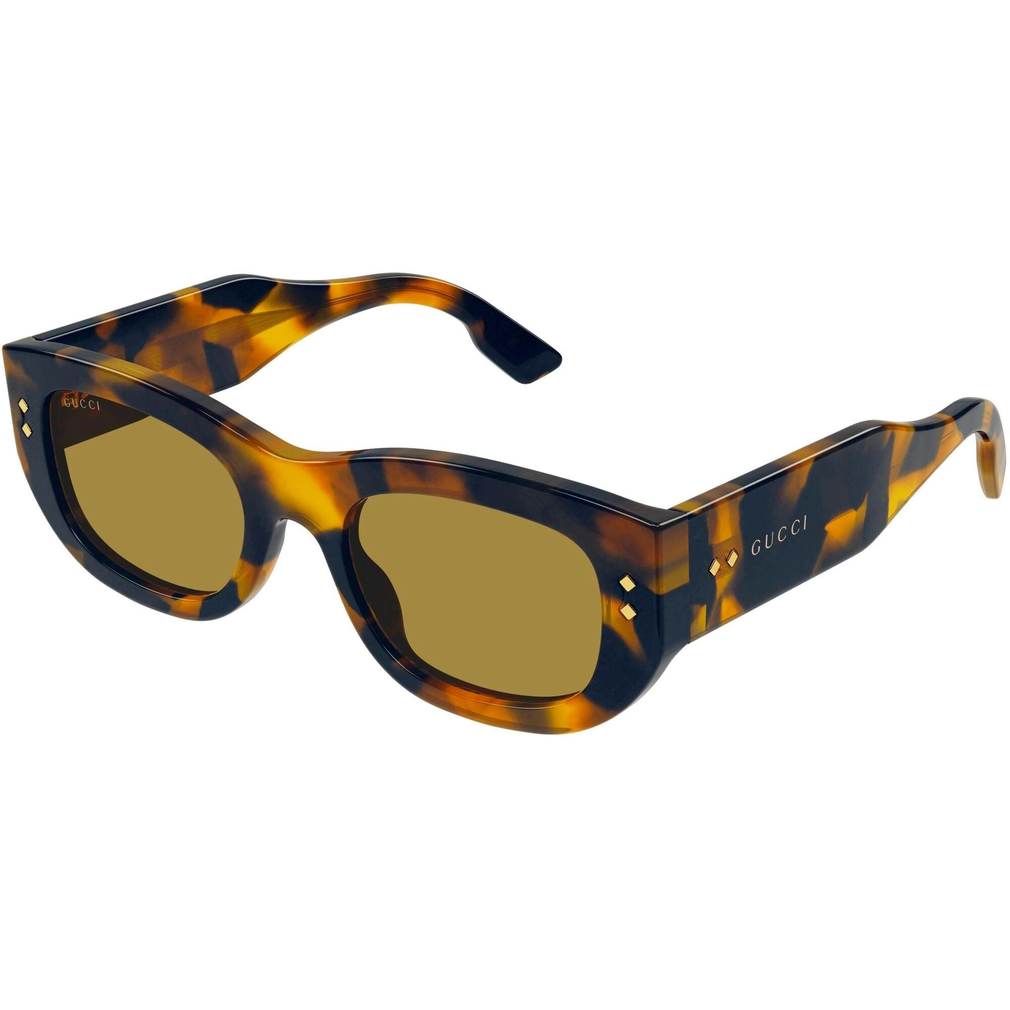 Gucci Women's Sunglasses - Havana Acetate Rectangular Frame Brown Lens | GG1215S 004