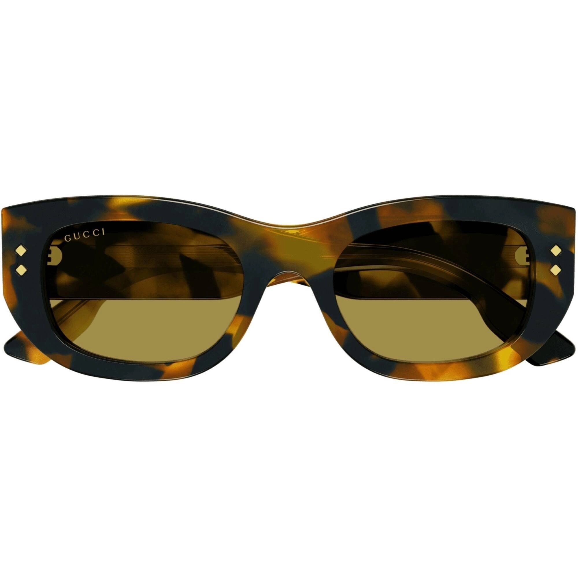 Gucci Women's Sunglasses - Havana Acetate Rectangular Frame Brown Lens | GG1215S 004