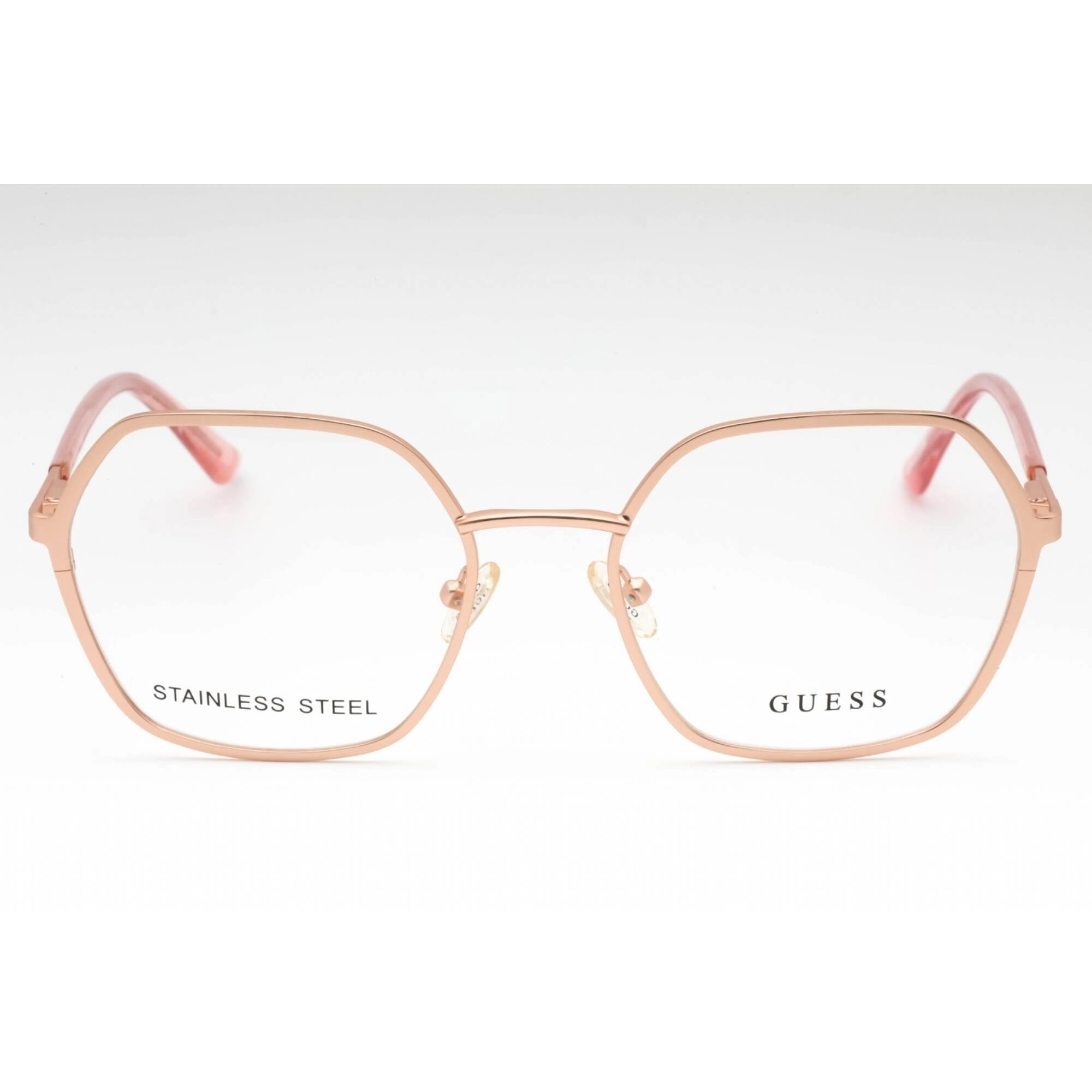 Guess Women's Eyeglasses - Matte Rose Gold Metal Geometric Full Rim Frame | GU2912 029
