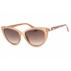 Guess Women's Sunglasses - Shiny Beige Plastic Full Rim Cat Eye Frame | GU5211 57F
