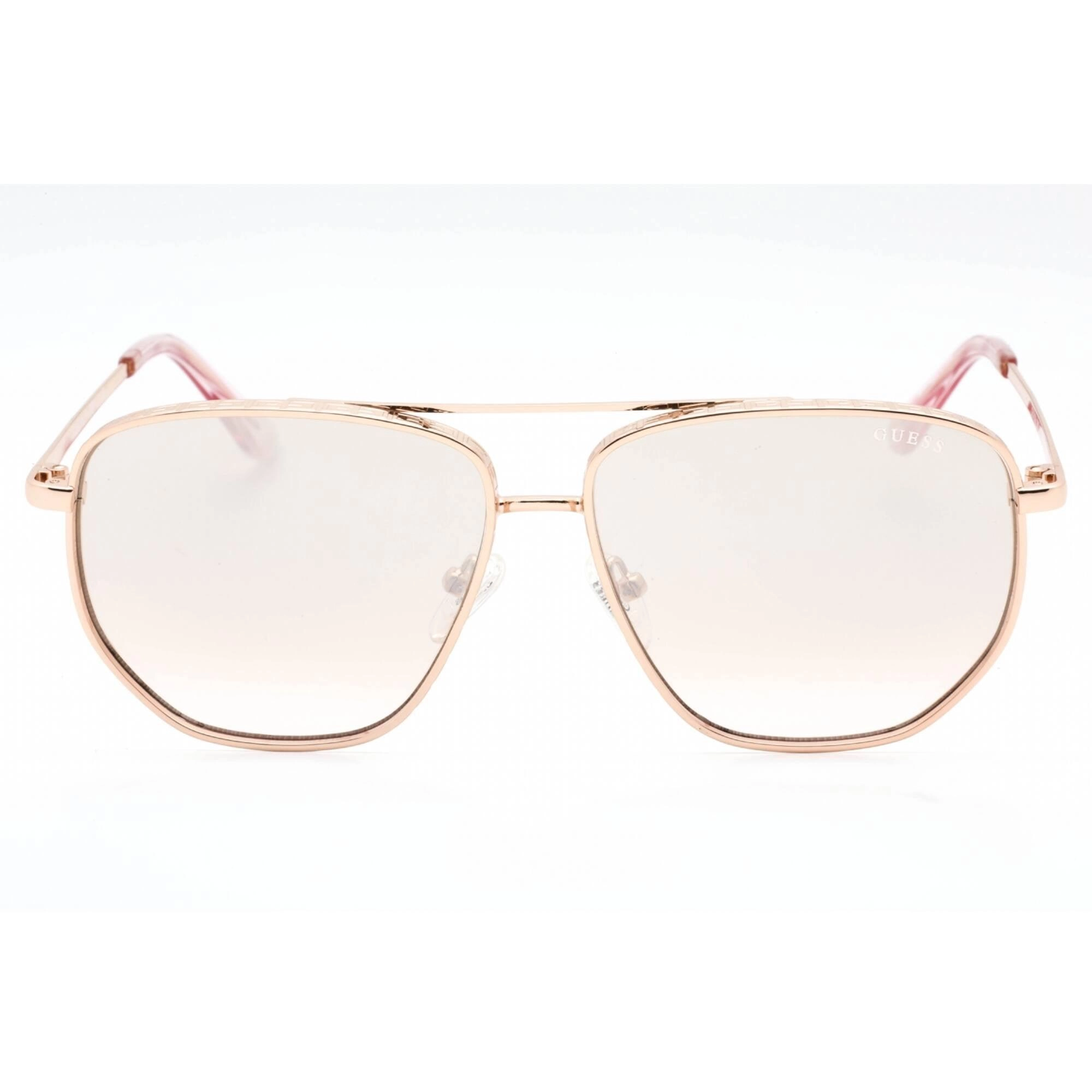Guess Women's Sunglasses - Shiny Rose Gold Metal Full Rim Frame | GU7635 28U