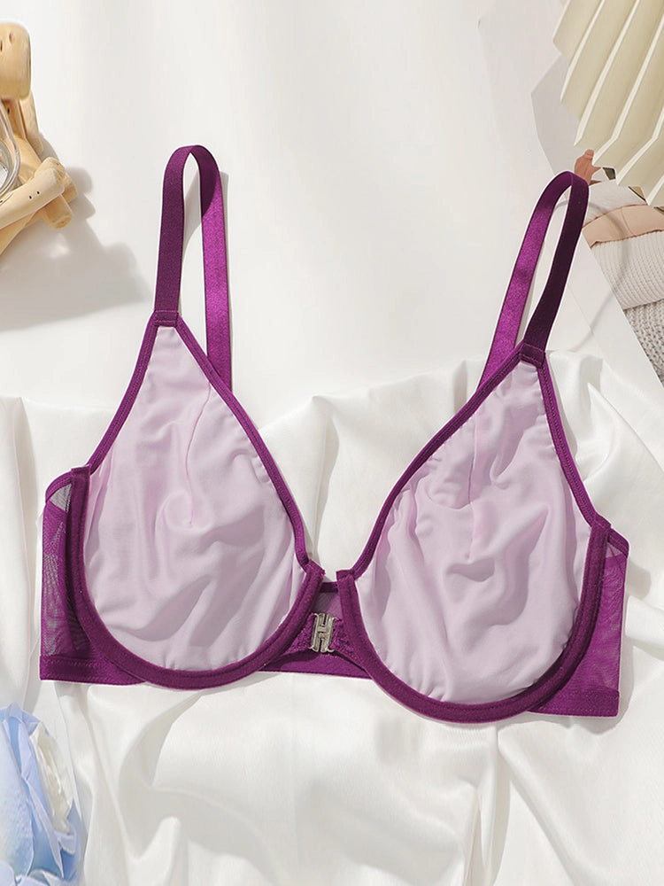 Lace Front Closure Unlined Soft Support Minimizer Bras