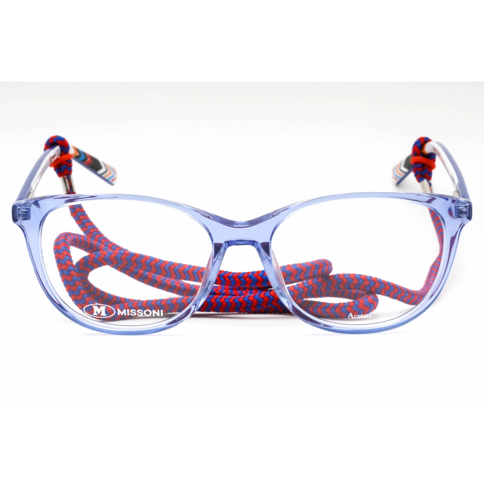 M Missoni Women's Eyeglasses - Blue Plastic Oval Full Rim Frame | MMI 0006 0PJP 00