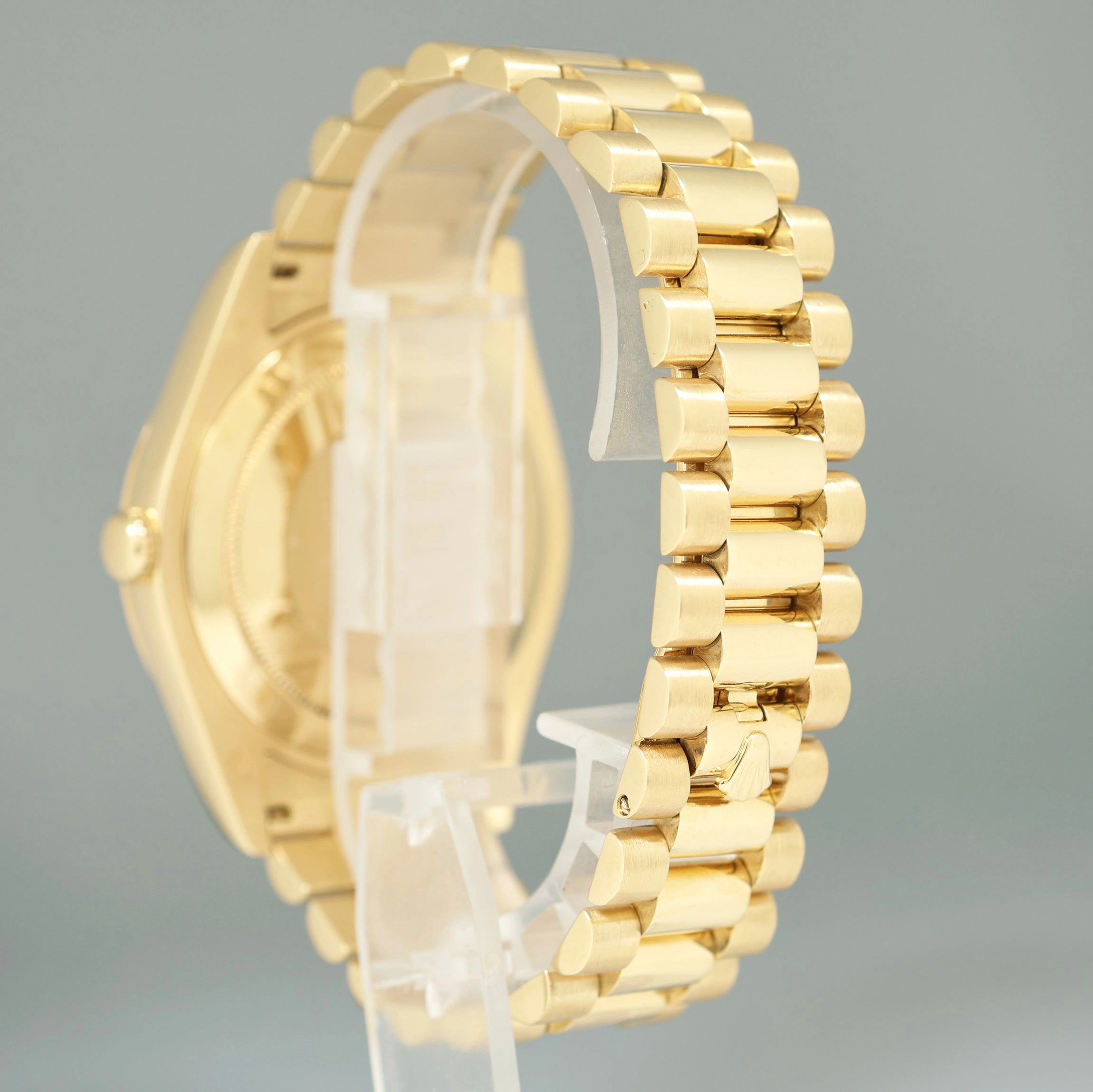 MINT PAPERS Rolex Day Date II President Yellow Gold Black Roman 41mm 218238 Watch