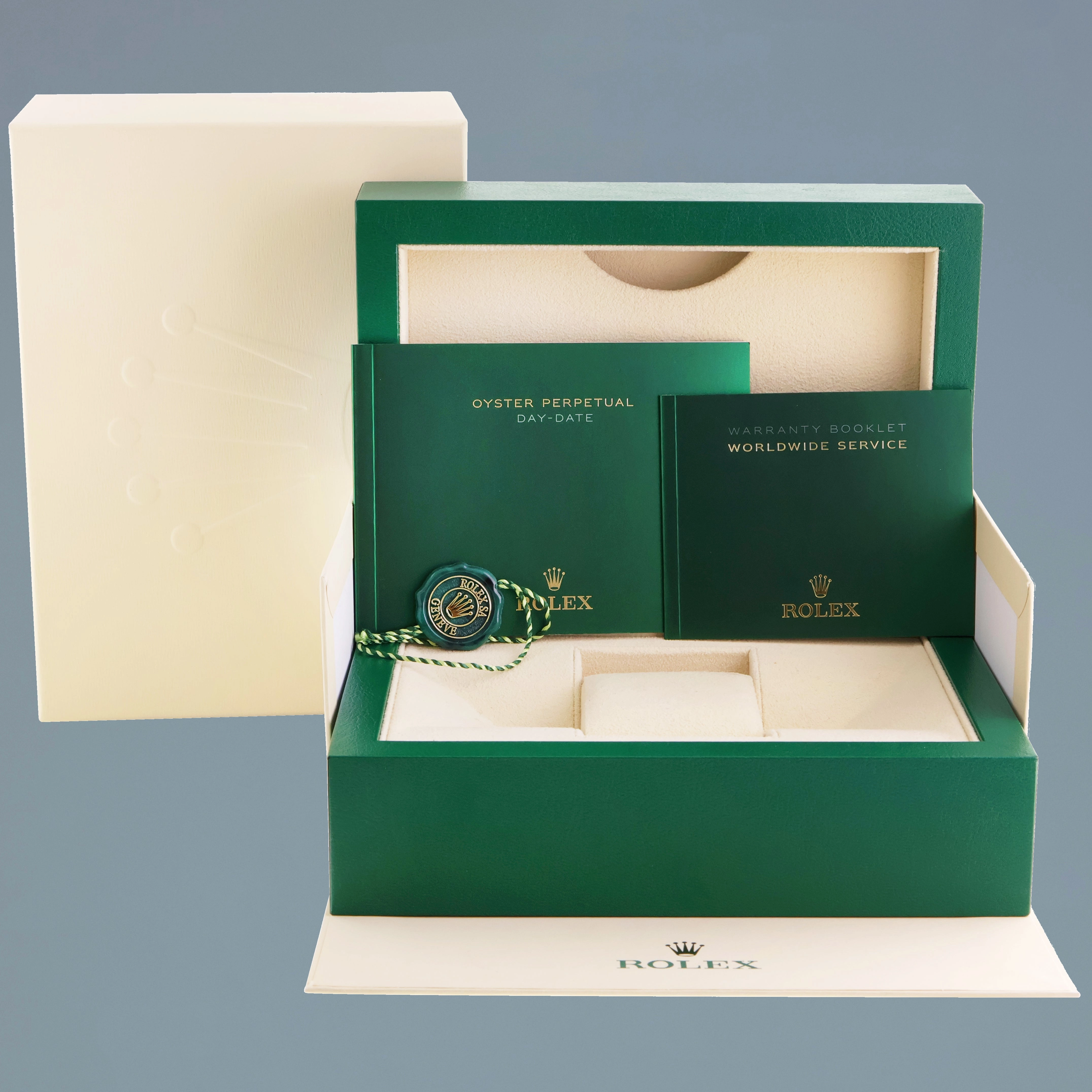 MINT Rolex Day Date II President Rose Gold Chocolate Wave 41mm 218235 Watch Box