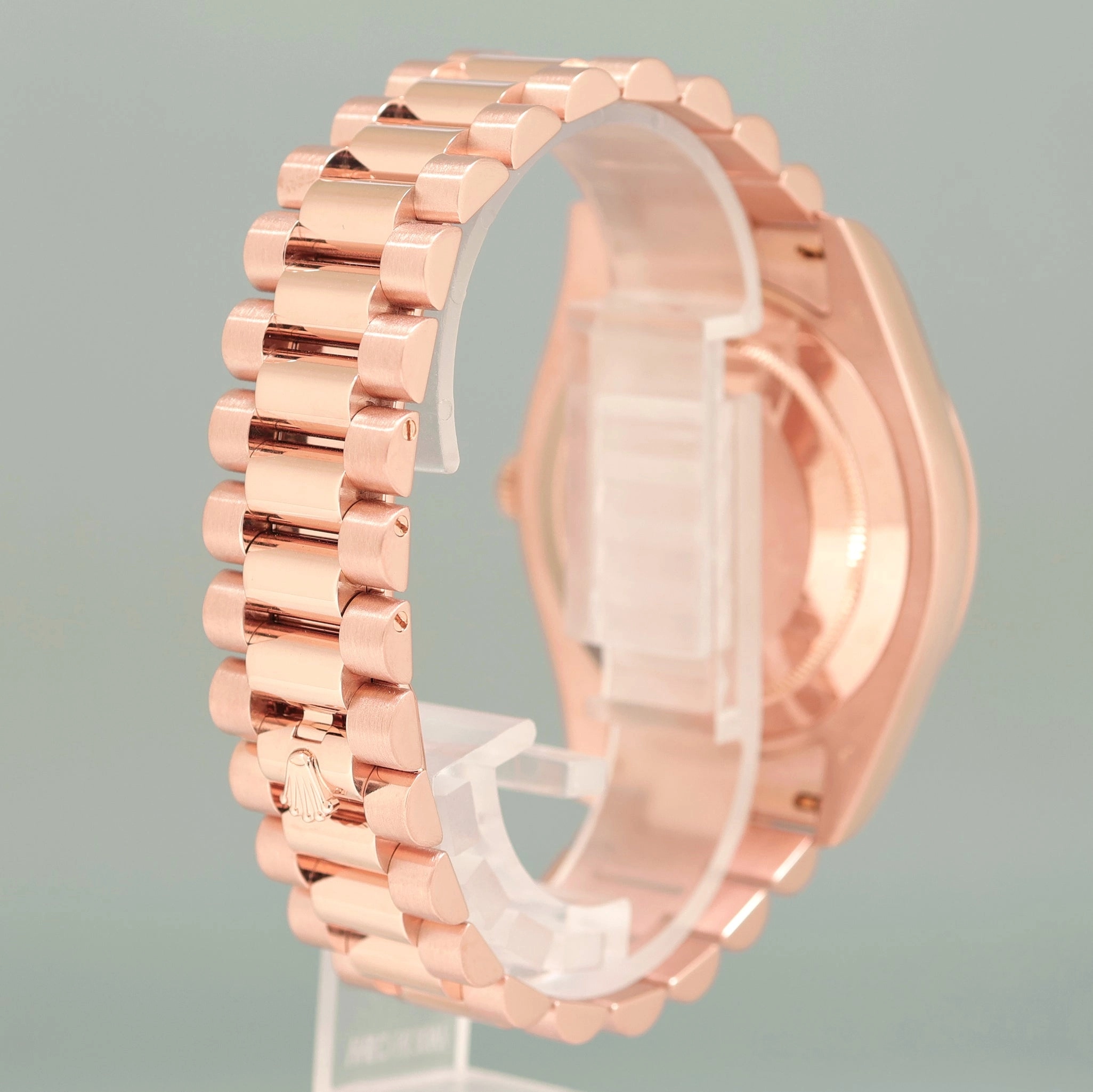 MINT Rolex Day Date II President Rose Gold Chocolate Wave 41mm 218235 Watch Box
