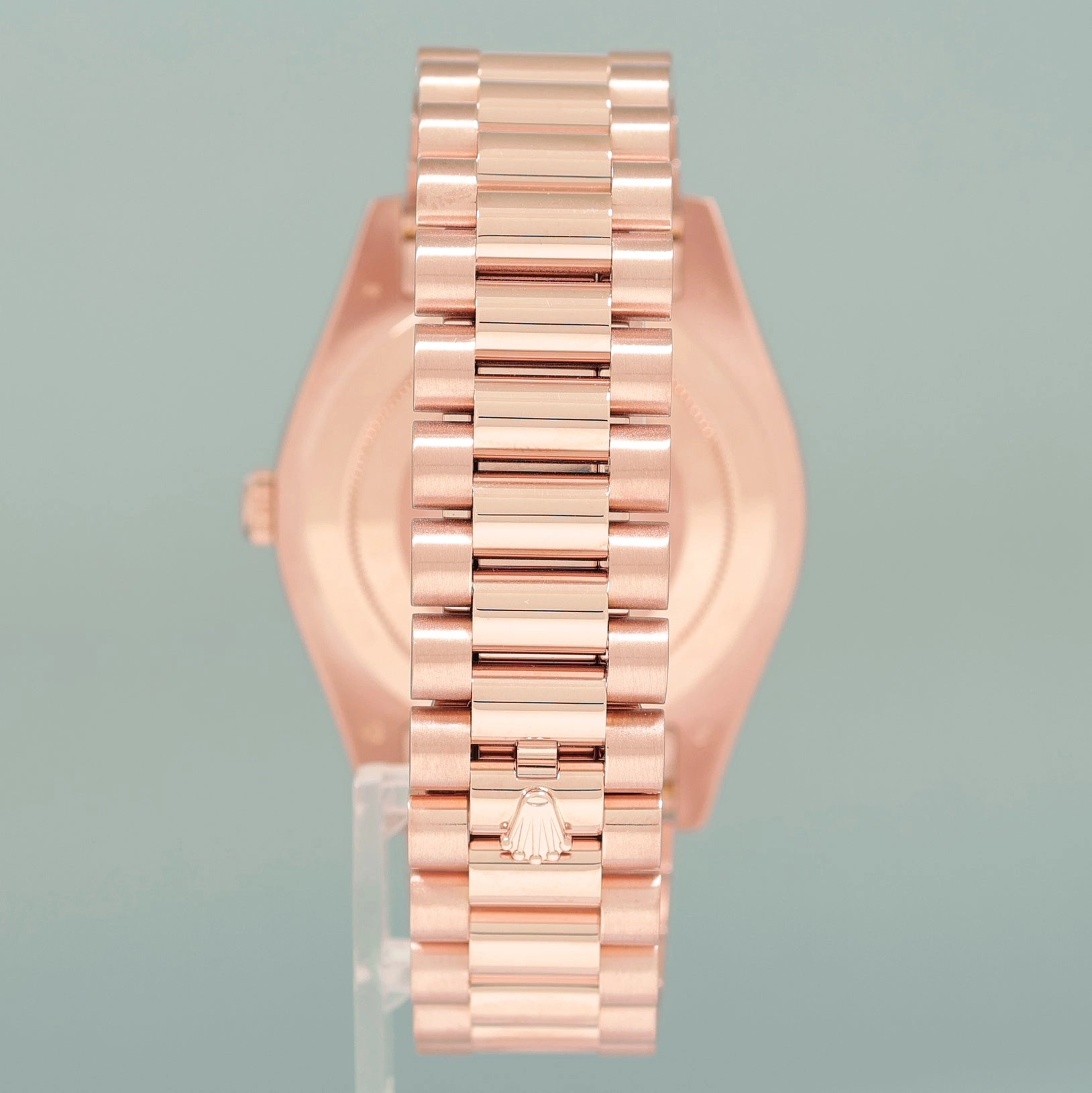 MINT Rolex Day Date II President Rose Gold Chocolate Wave 41mm 218235 Watch Box