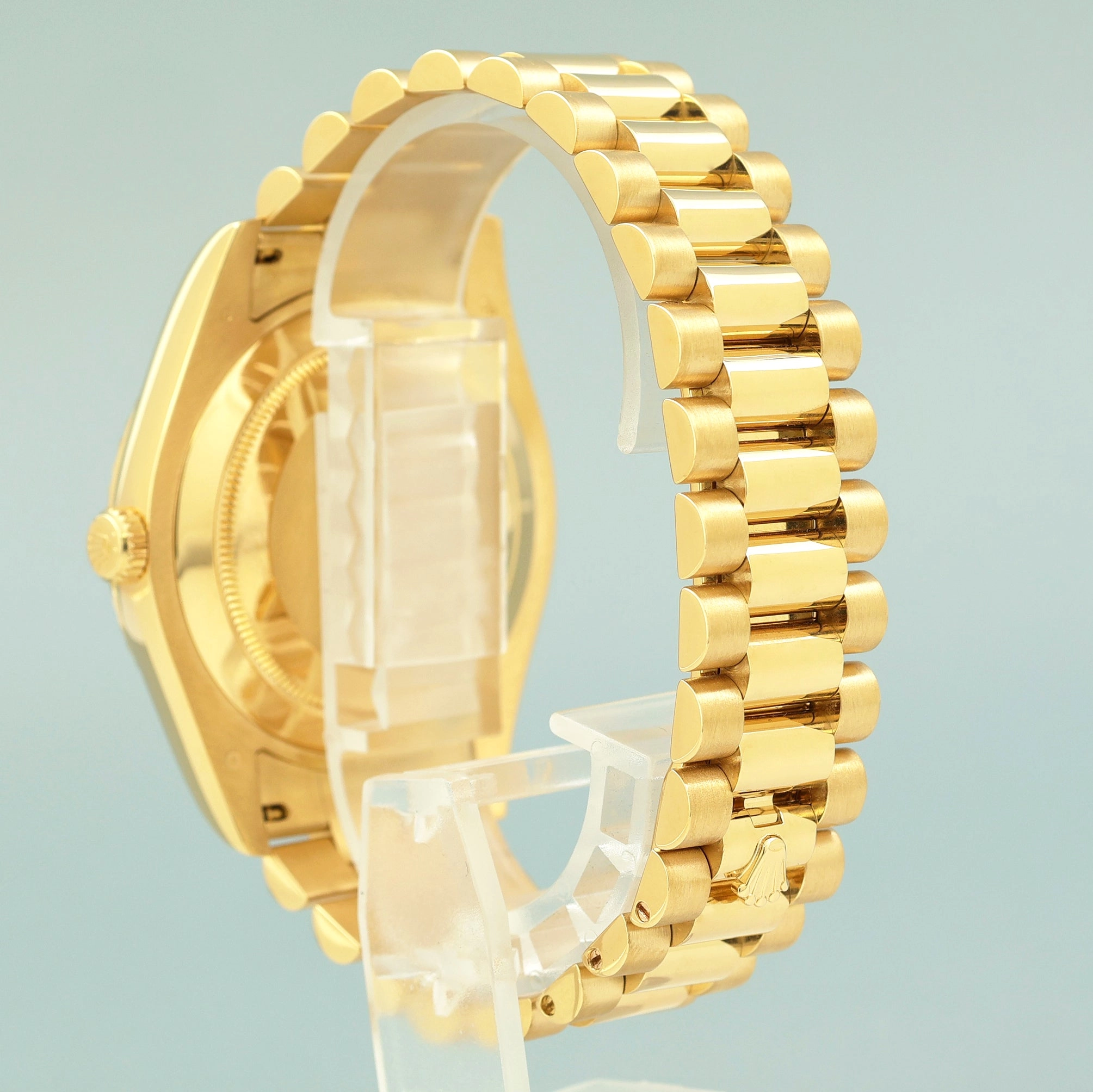 MINT Rolex Day Date II President Yellow Gold Black Wave 41mm 218238 Watch Box