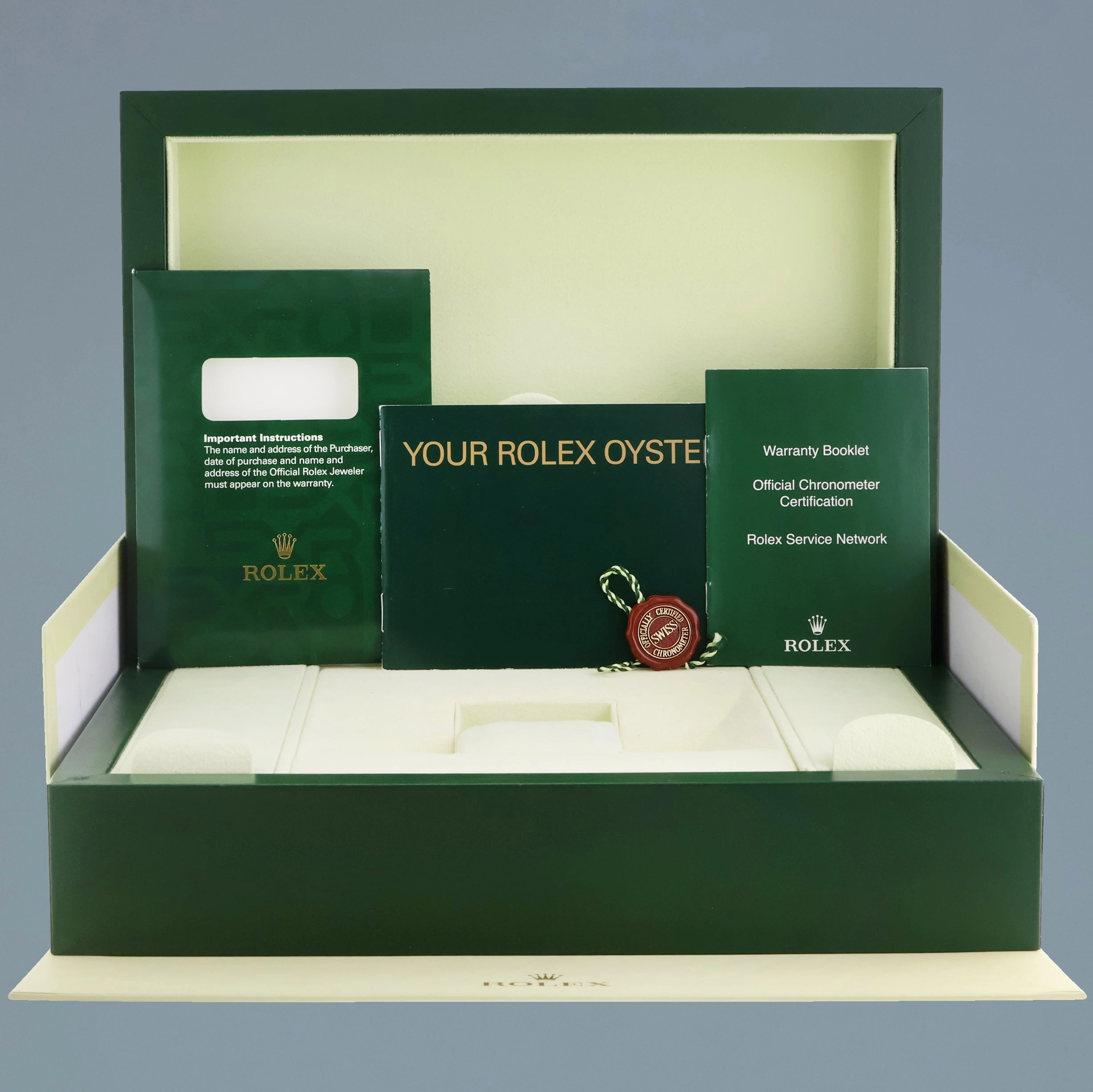 MINT Rolex Day Date II President Yellow Gold Black Wave 41mm 218238 Watch Box