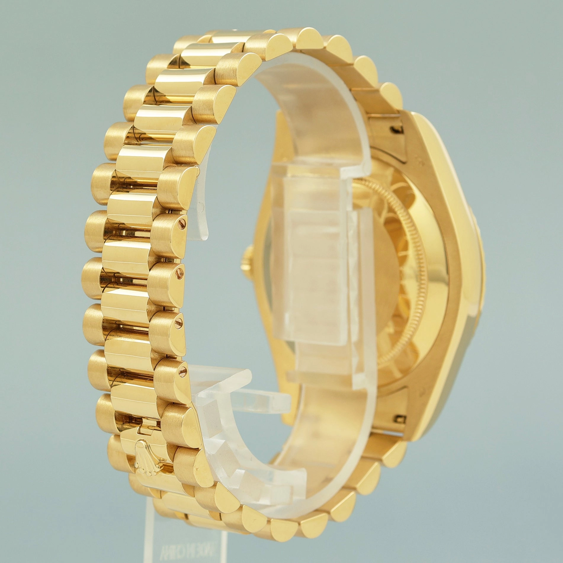MINT Rolex Day Date II President Yellow Gold Black Wave 41mm 218238 Watch Box