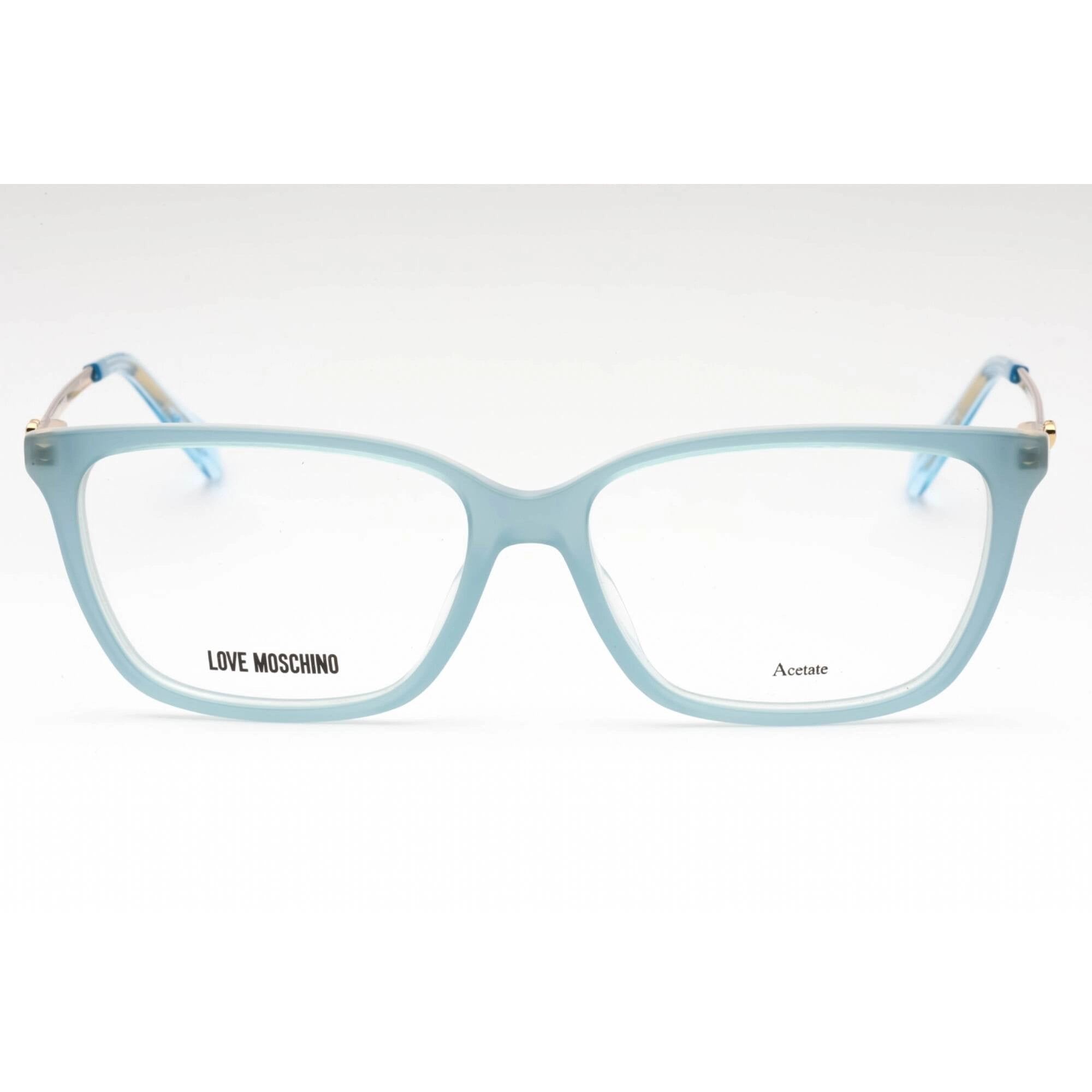 Moschino Love Women's Eyeglasses - Azure Acetate Rectangular Full Rim | MOL550 MVU