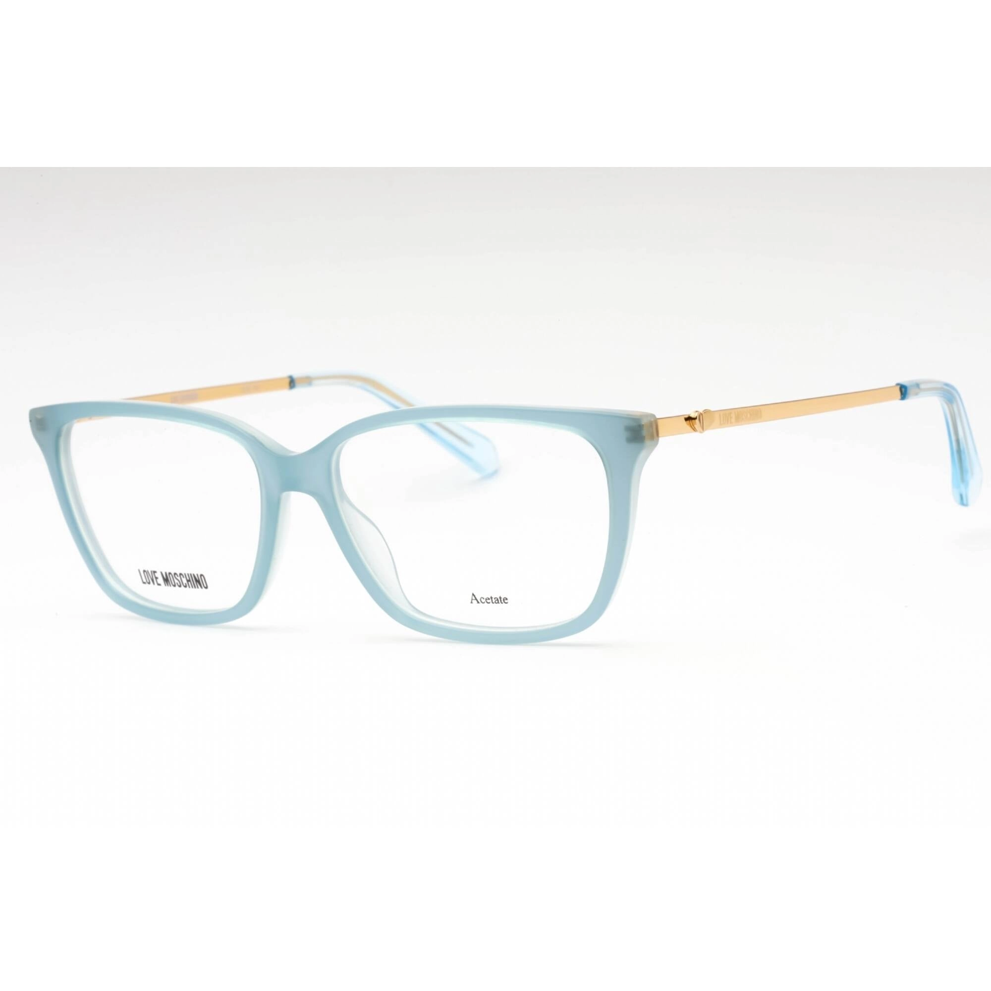 Moschino Love Women's Eyeglasses - Azure Acetate Rectangular Full Rim | MOL550 MVU