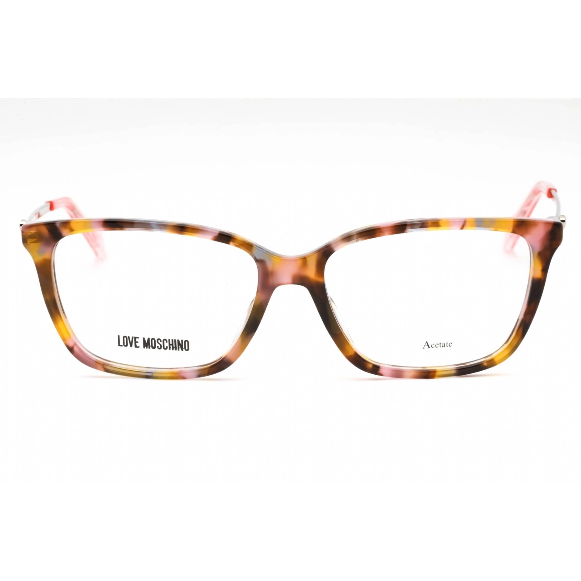Moschino Love Women's Eyeglasses - Havana Pink Acetate Rectangular | MOL550 00T4 00