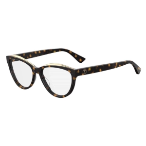 Moschino Women's Eyeglasses - Dark Havana Plastic Cat Eye Frame | MOSCHINO MOS529 86