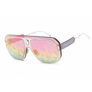 Philipp Plein Women's Sunglasses - Shiny Palladium Metal Shield Frame | SPP050 579L