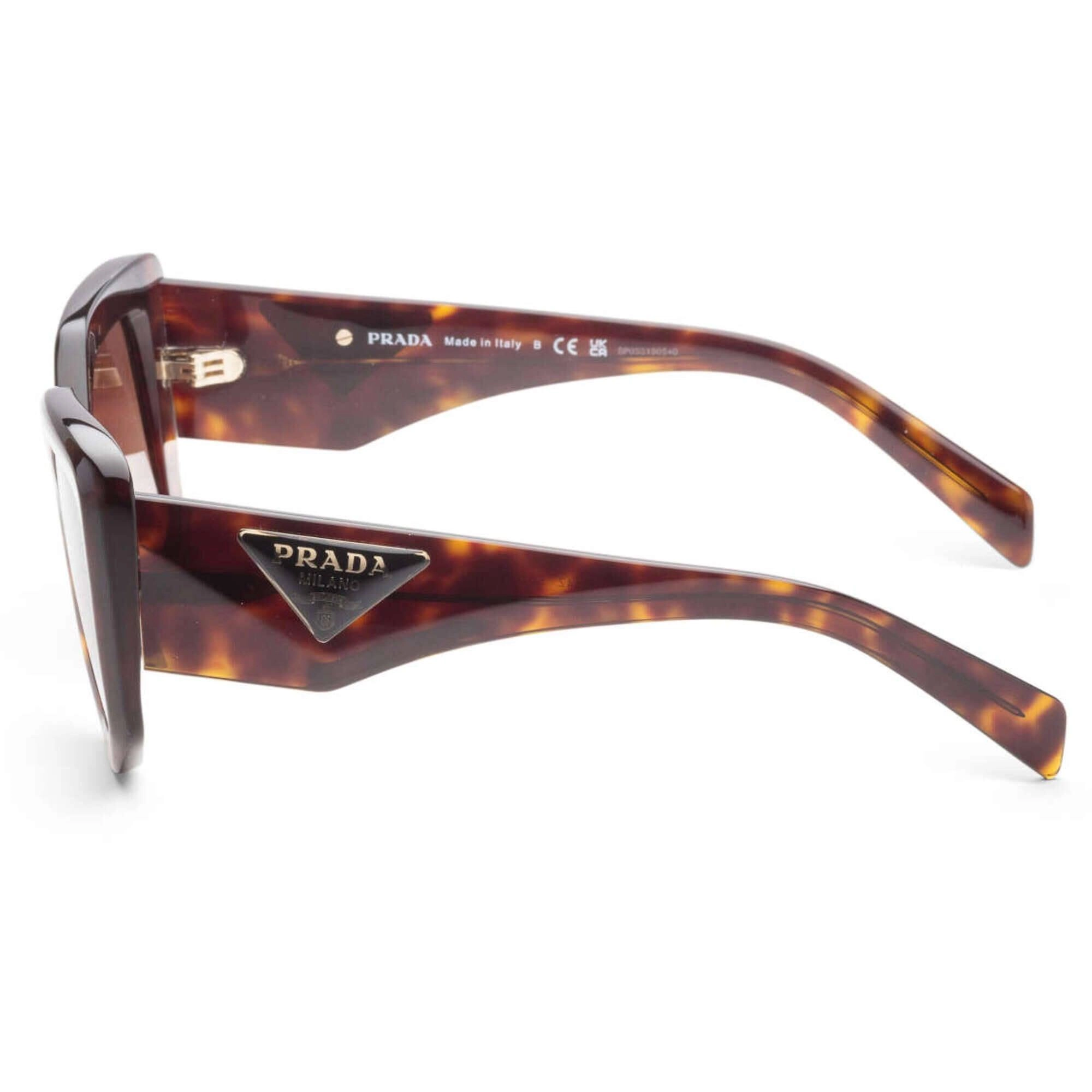 Prada Women's Sunglasses - Tortoise Plastic Full Rim Butterfly Frame | 14ZS 2AU6S1