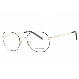 Salvatore Ferragamo Women's Eyeglasses - Black Gold Metal Round Frame | SF 2215 711