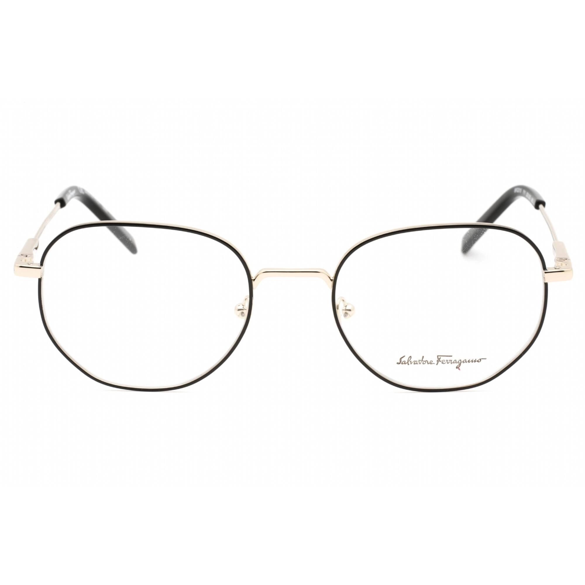 Salvatore Ferragamo Women's Eyeglasses - Black Gold Metal Round Frame | SF 2215 711