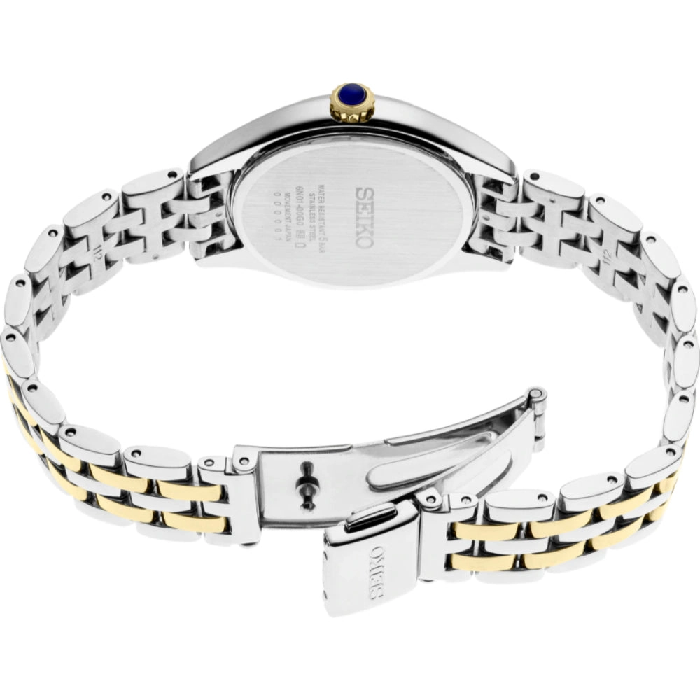 Seiko Essentials Two-Tone 29mm Quartz Watch with Swarovski Crystals
