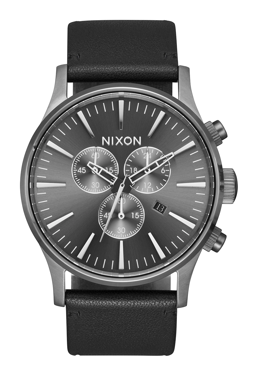 Sentry Chrono Leather - All Gunmetal / Black