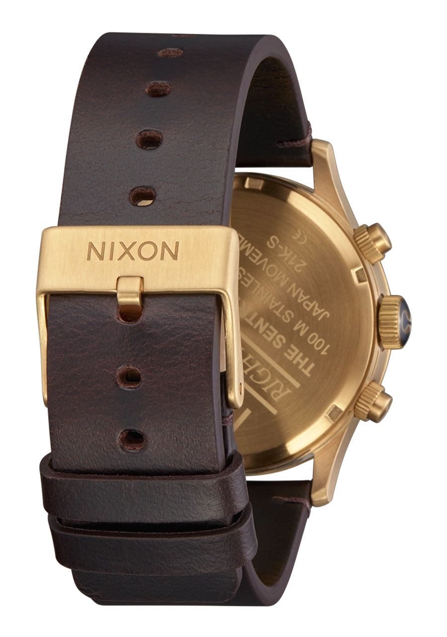 Sentry Chrono Leather - Gold / Indigo / Brown