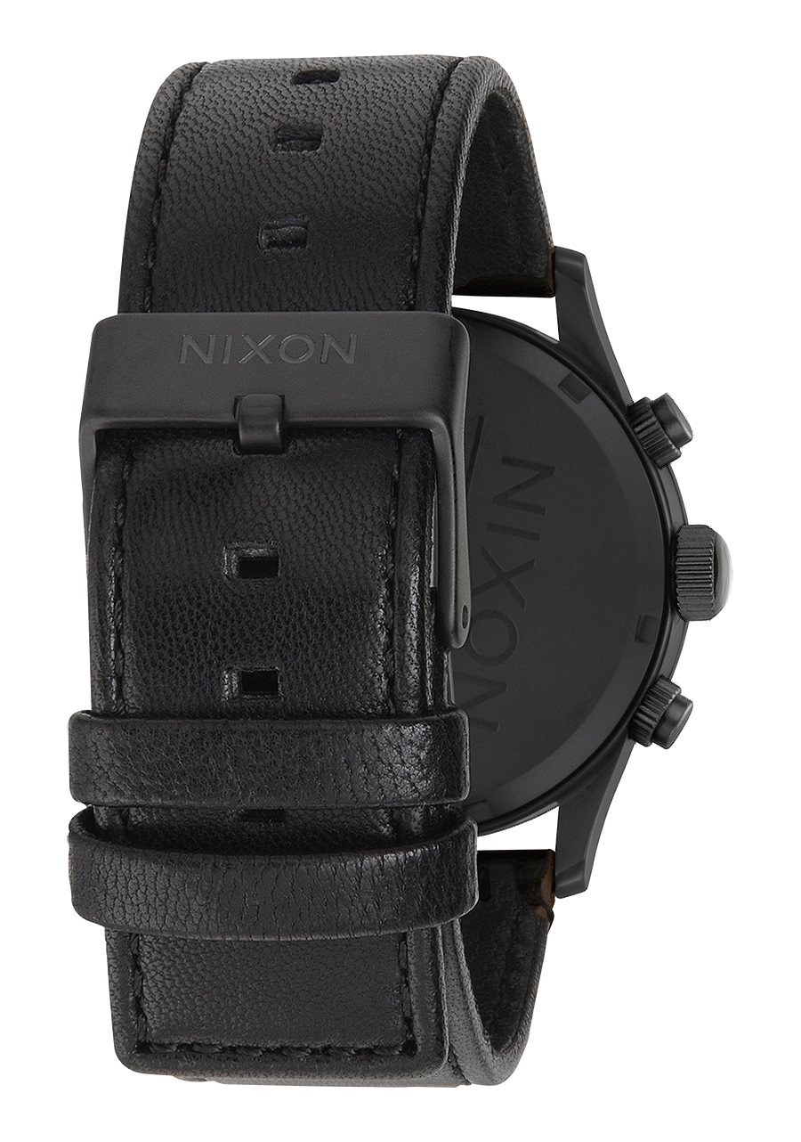 Sentry Chrono Leather - Matte Black / Gold / Black
