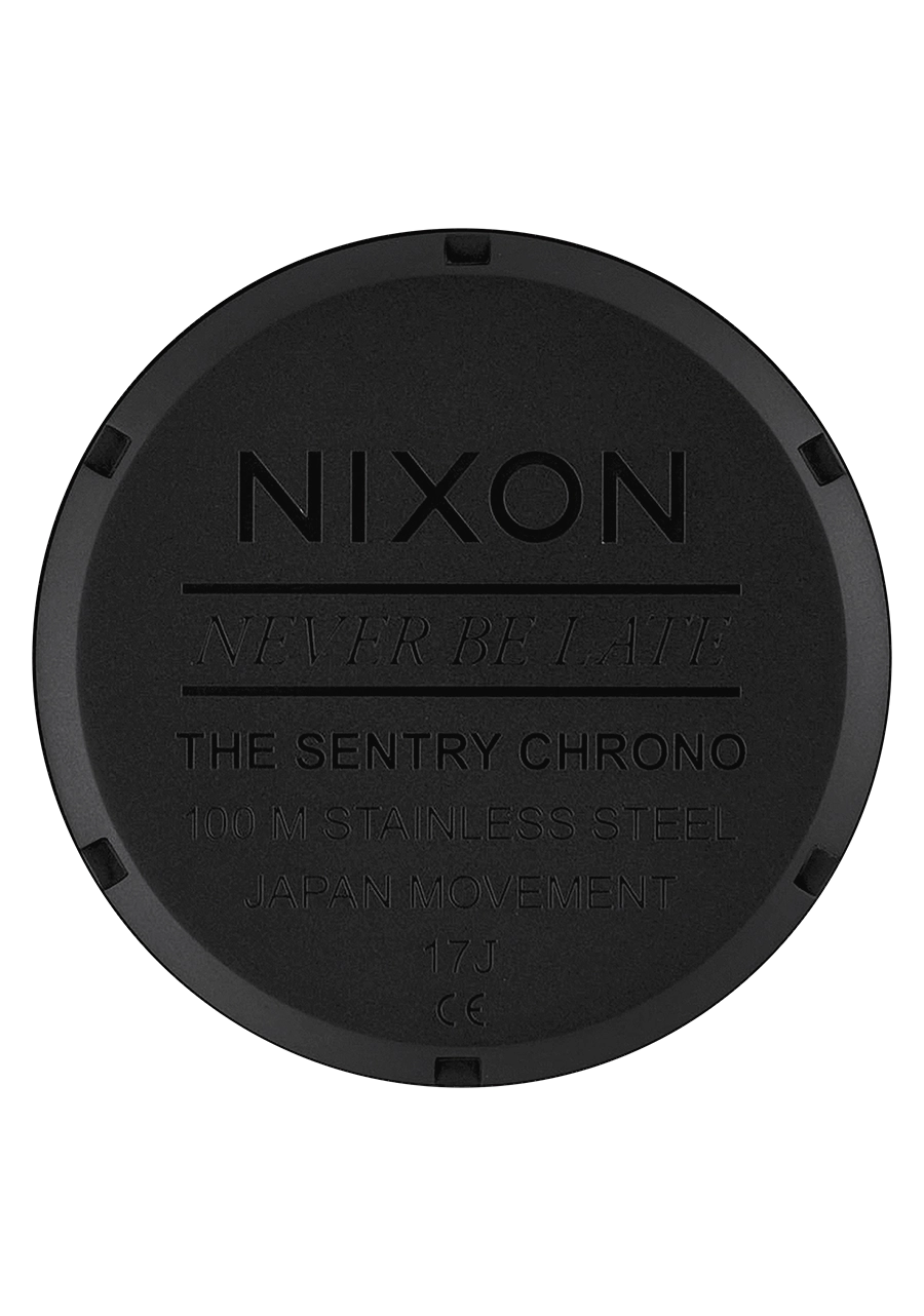 Sentry Chrono Leather - Matte Black / Gold / Black
