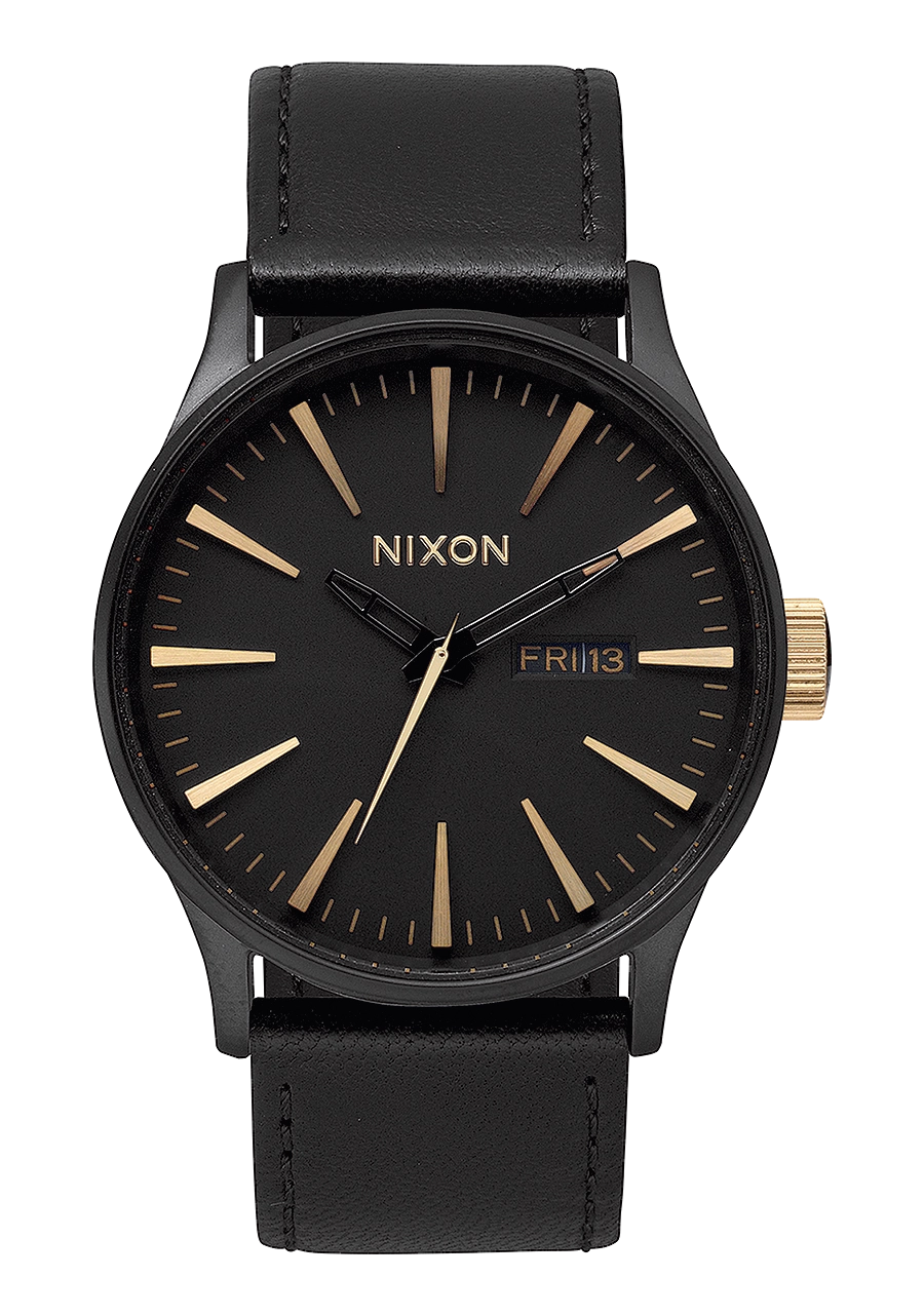 Sentry Leather - Matte Black / Gold