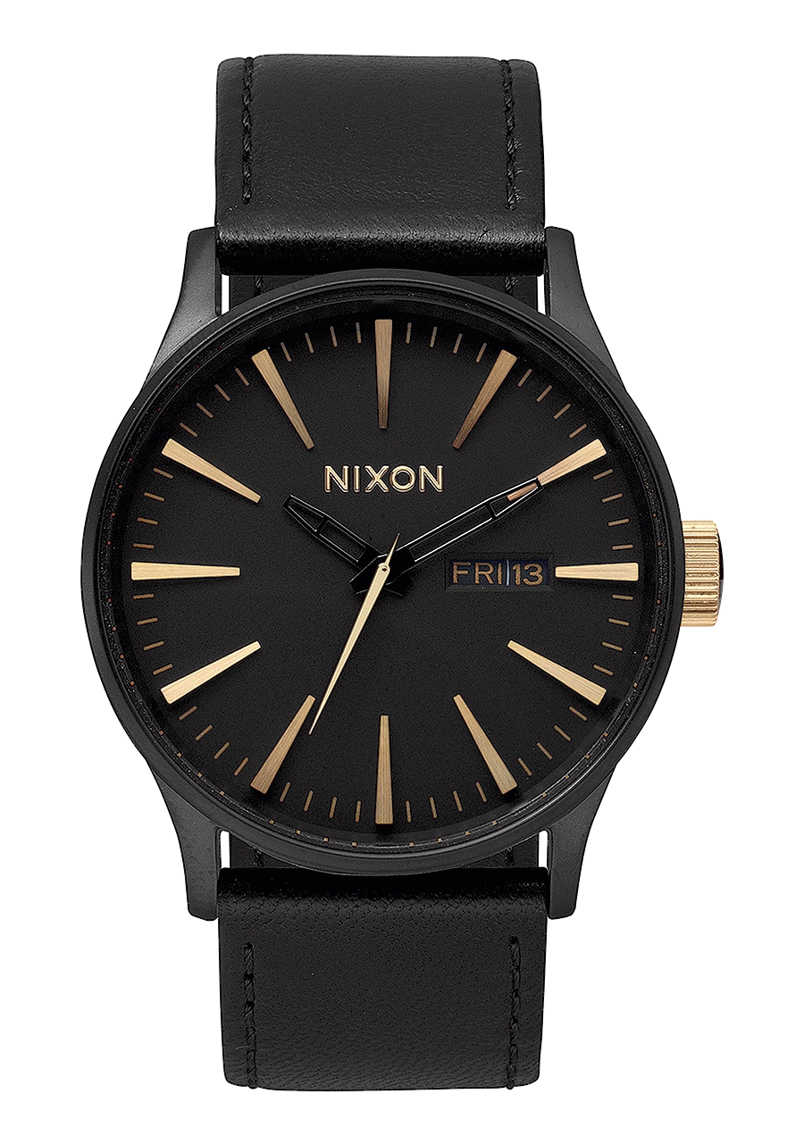 Sentry Leather - Matte Black / Gold