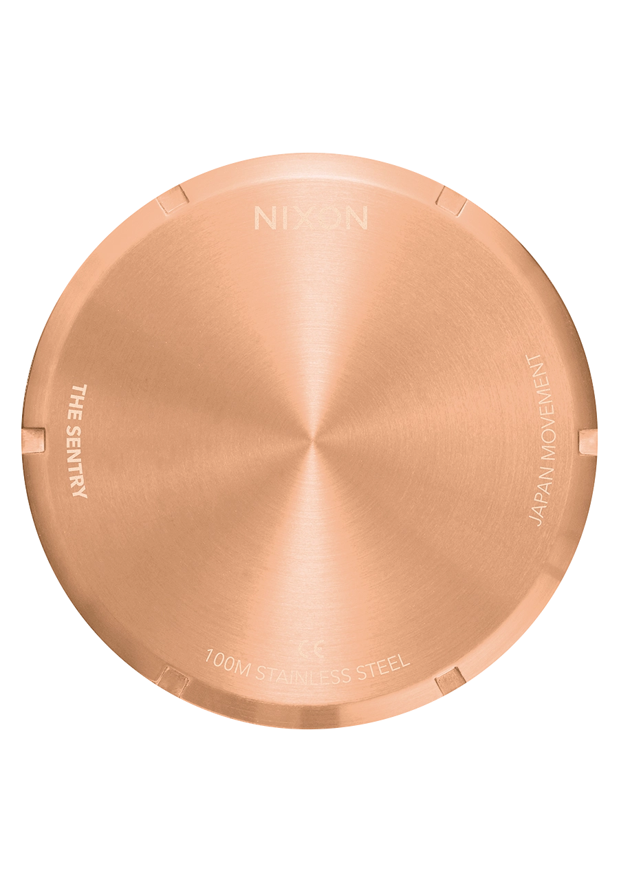 Sentry Leather - Rose Gold / Gunmetal / Brown