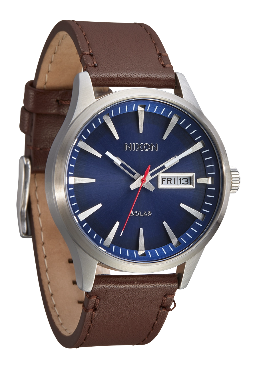 Sentry Solar Leather - Navy Sunray / Silver