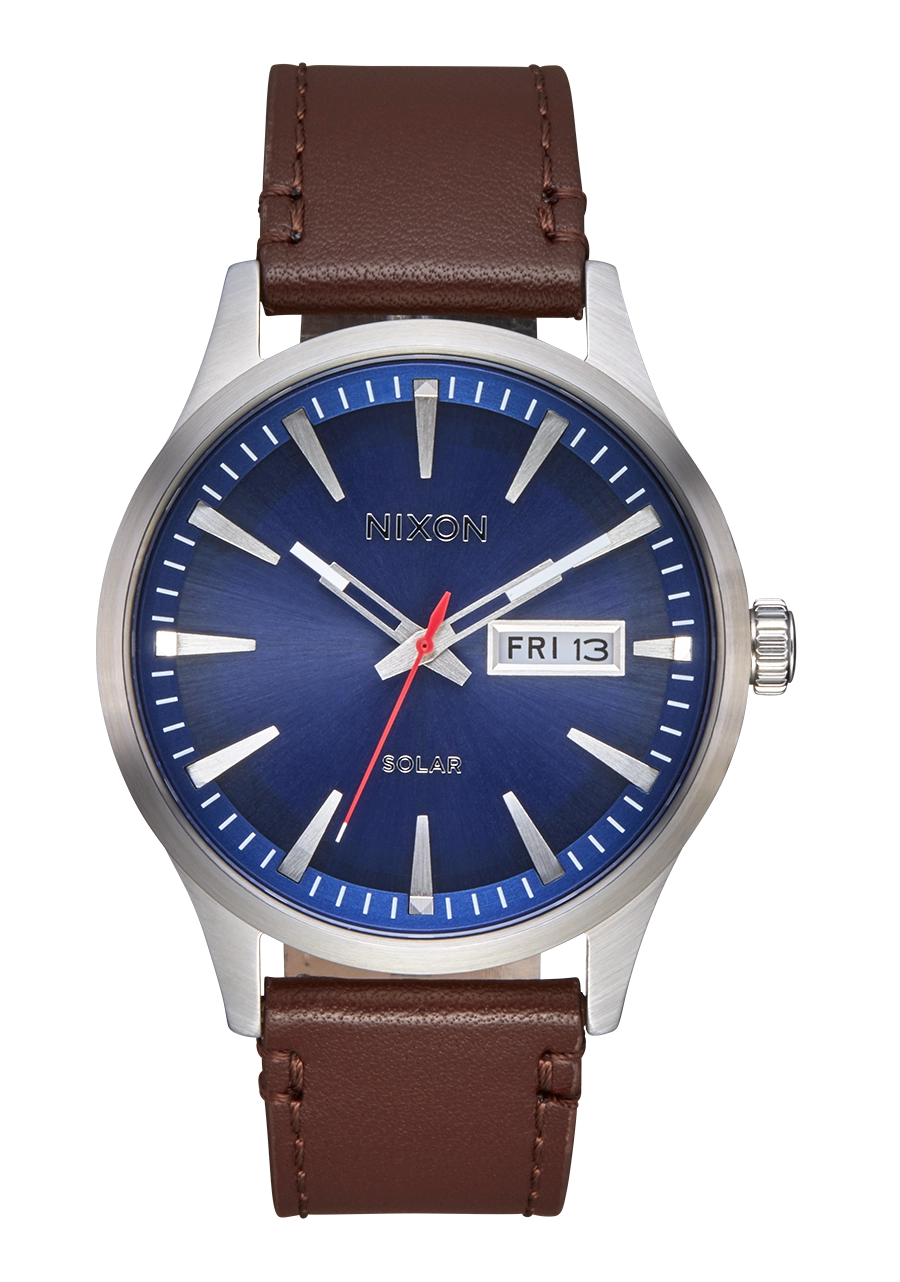 Sentry Solar Leather - Navy Sunray / Silver