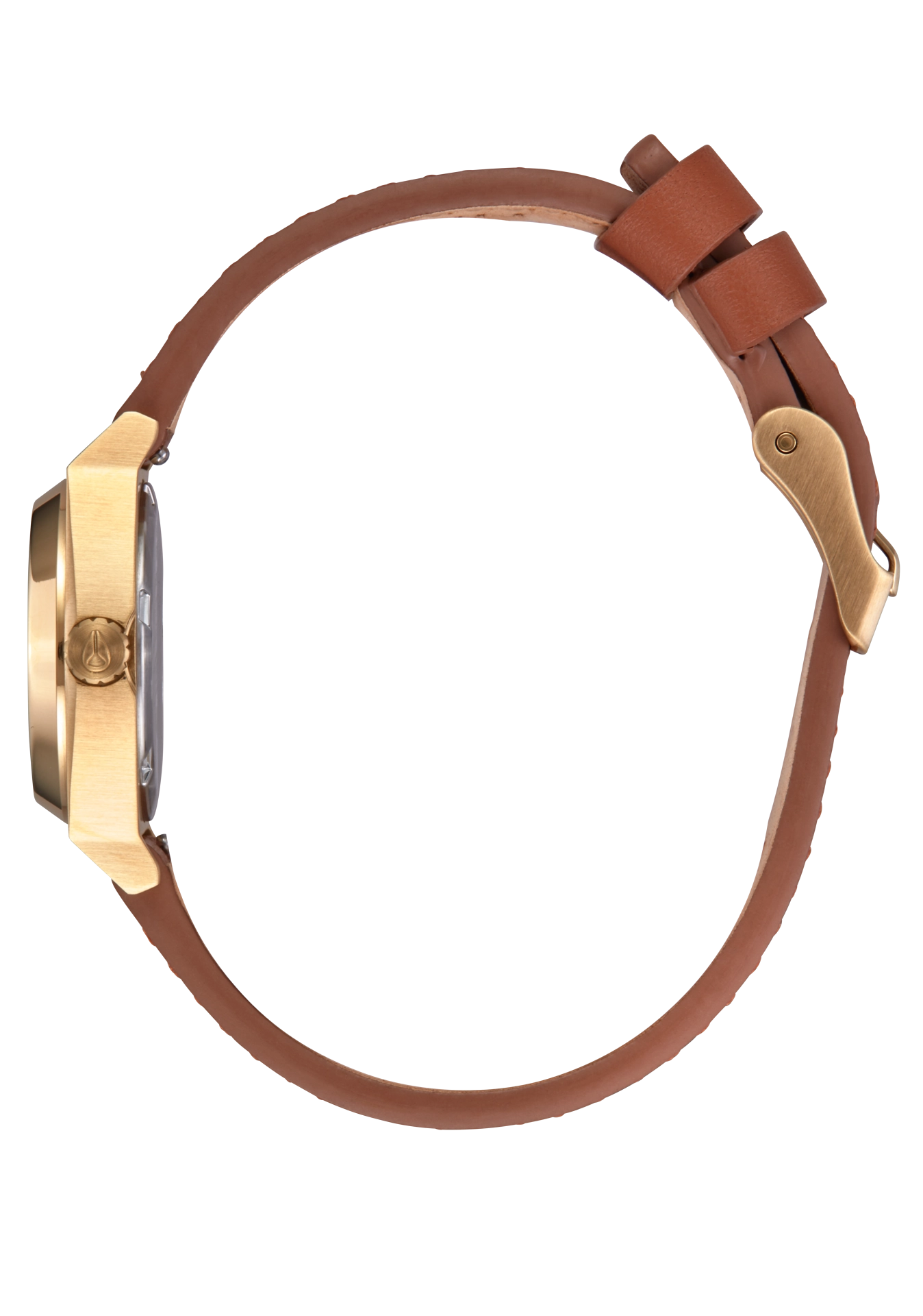 Small Time Teller Leather - Light Gold / White Sunray
