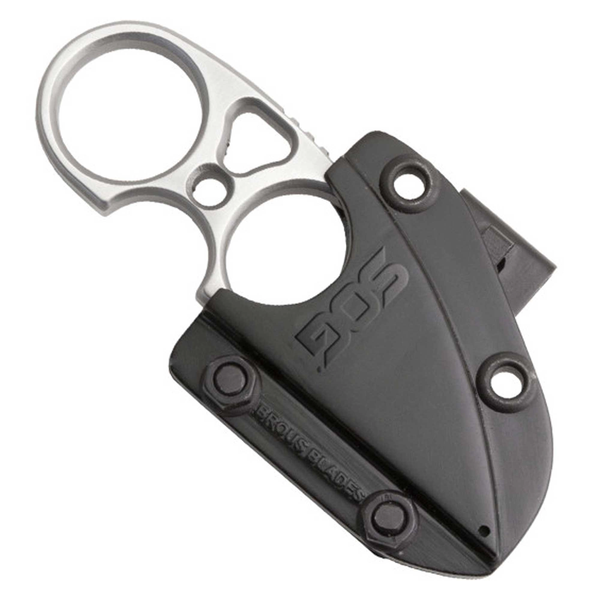 SOG Neck Knife - Snarl Straight Sheepsfoot Satin Stainless Steel Blade | JB01K-CP