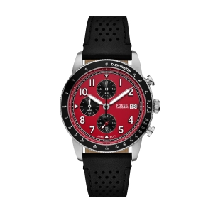 Sport Tourer Chronograph Black Leather Watch