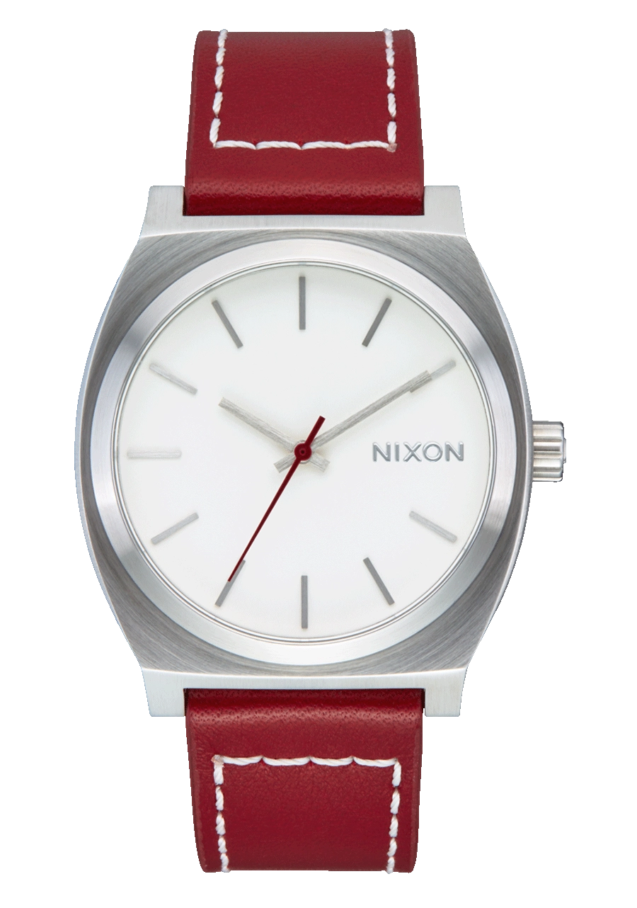 Time Teller Leather - Silver / Egret / Cranberry