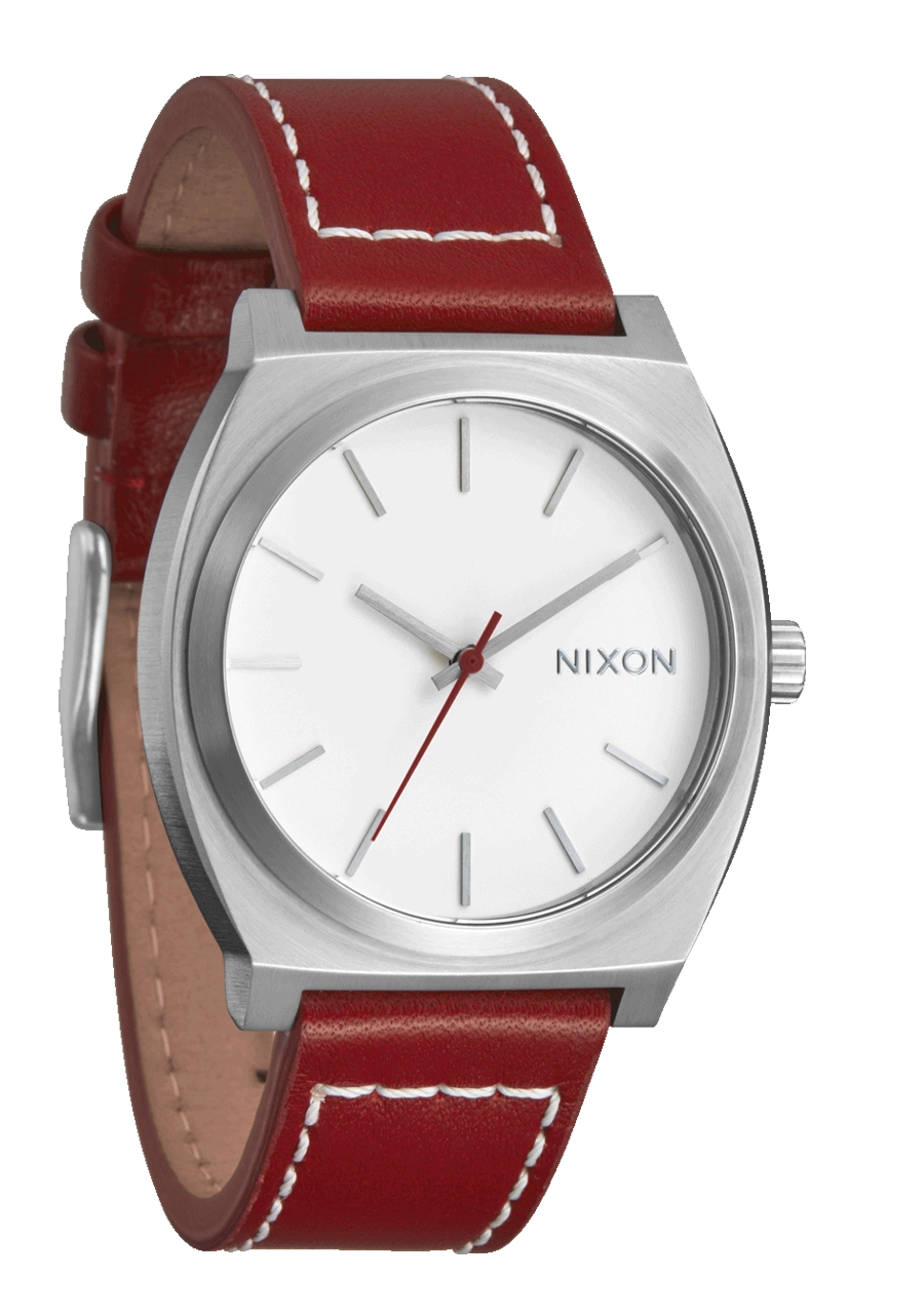 Time Teller Leather - Silver / Egret / Cranberry