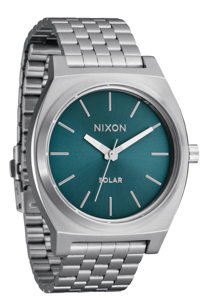 Time Teller Solar - Silver / Dusty Blue Sunray