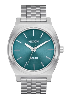 Time Teller Solar - Silver / Dusty Blue Sunray