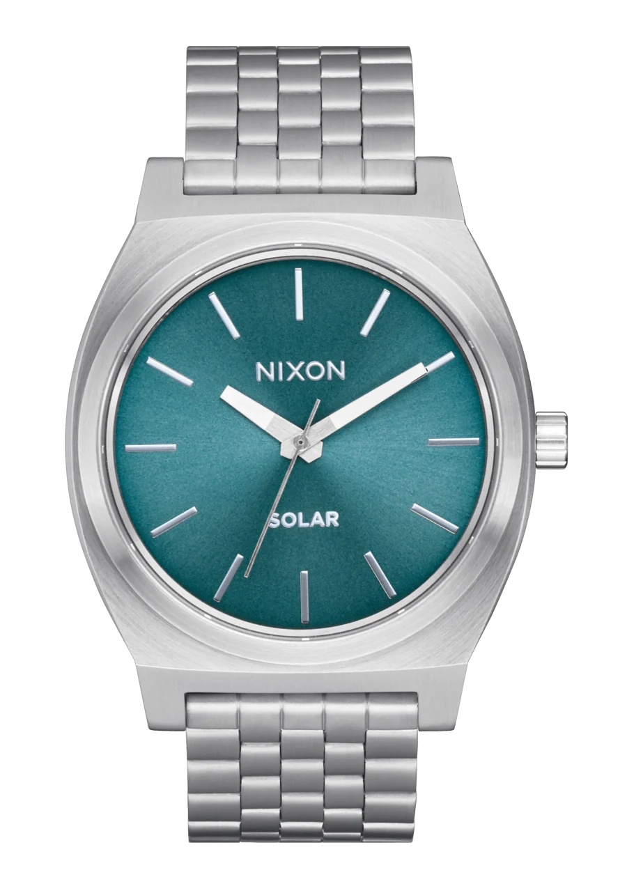 Time Teller Solar - Silver / Dusty Blue Sunray
